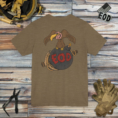 K-Factor Supply Co Buzzard Bomb and Pick (Full Color) [Back Print] T-Shirt Heather Olive / S