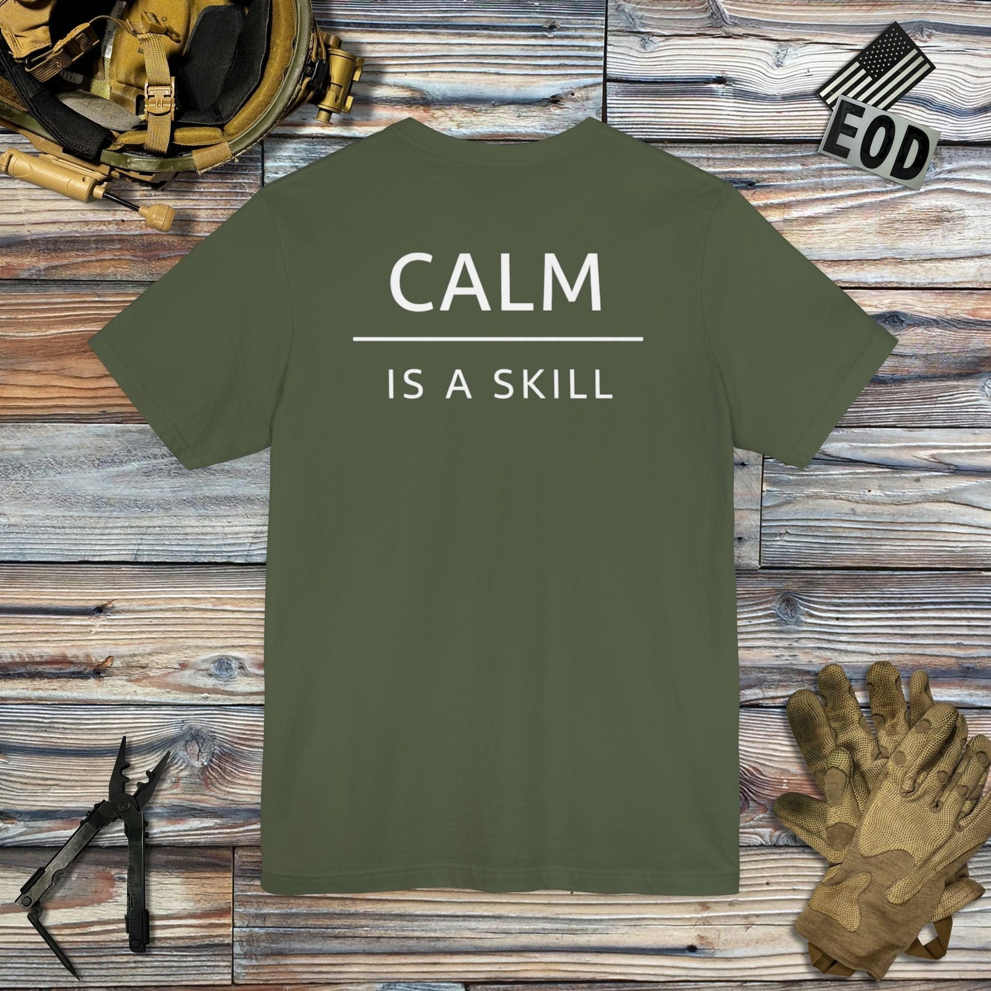 K-Factor Supply Co Calm is a Skill (Back Print) T-Shirt