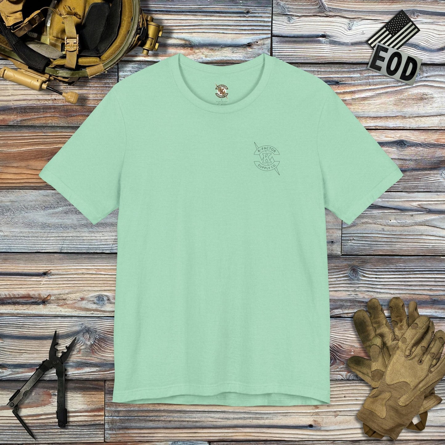 K-Factor Supply Co Calm is a Skill (Back Print) T-Shirt Heather Mint / S