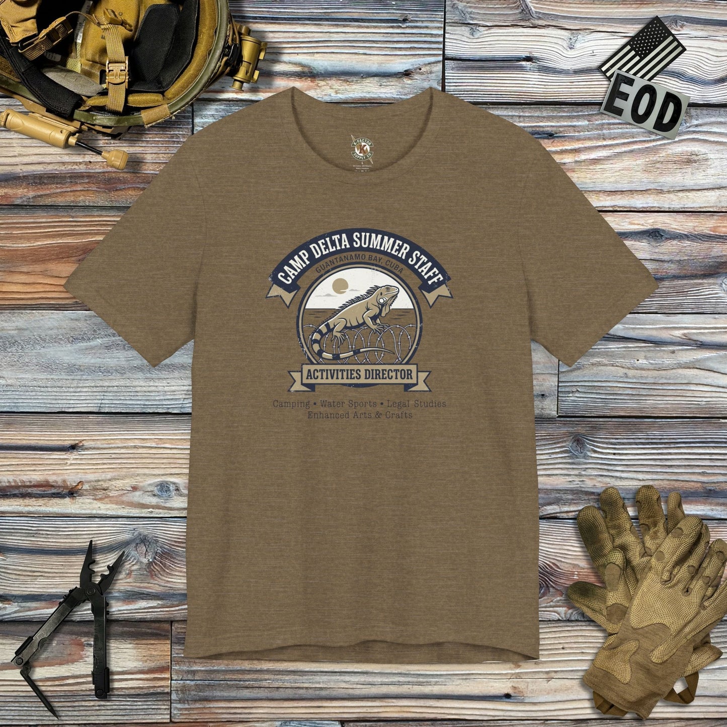 K-Factor Supply Co Camp Delta Summer Staff T-Shirt Heather Olive / S