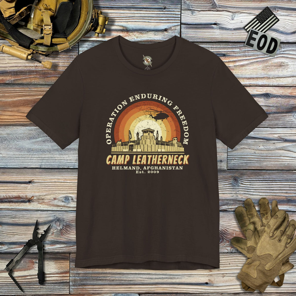 K-Factor Supply Co Camp Leatherneck BCS T-Shirt Brown / S