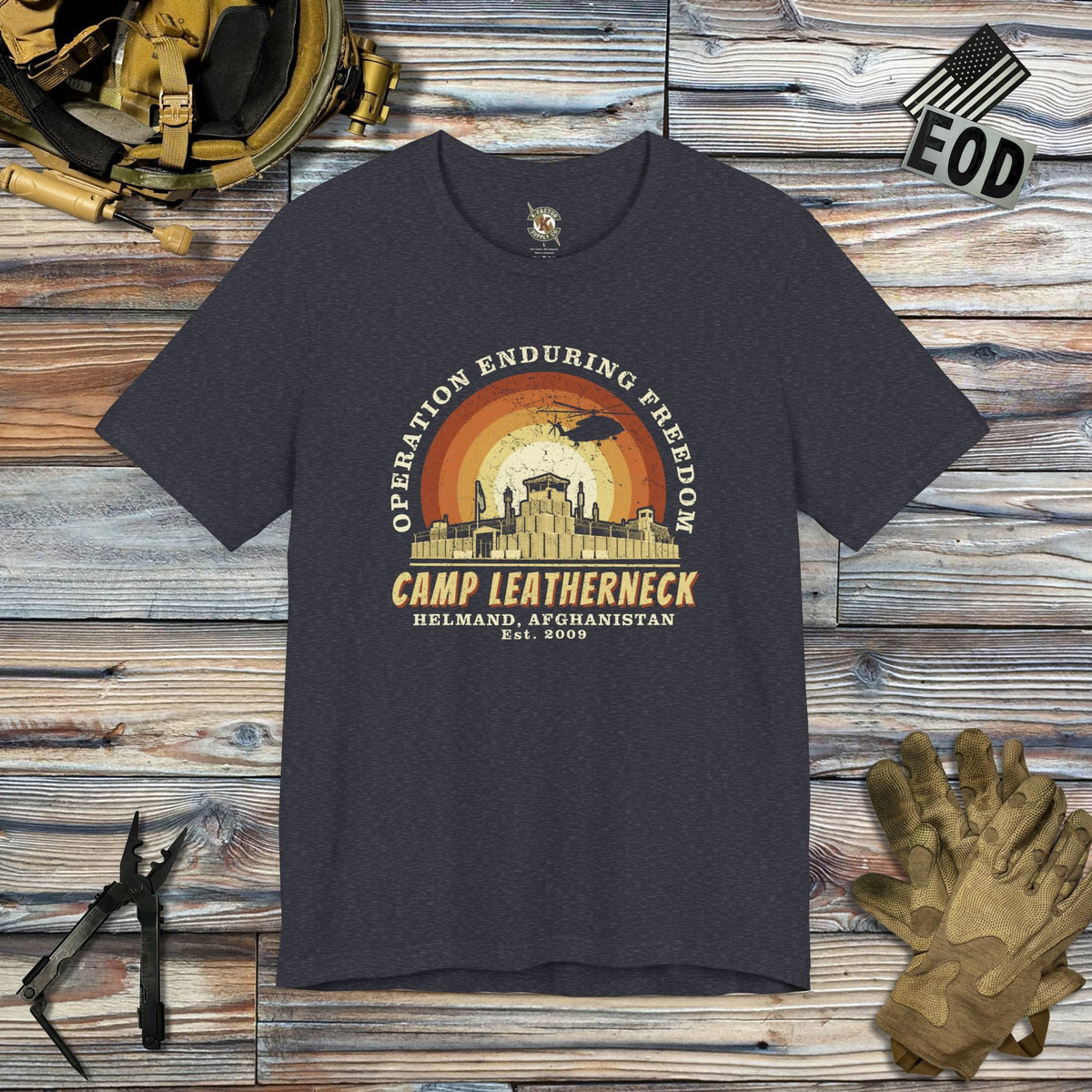 K-Factor Supply Co Camp Leatherneck BCS T-Shirt Heather Navy / S