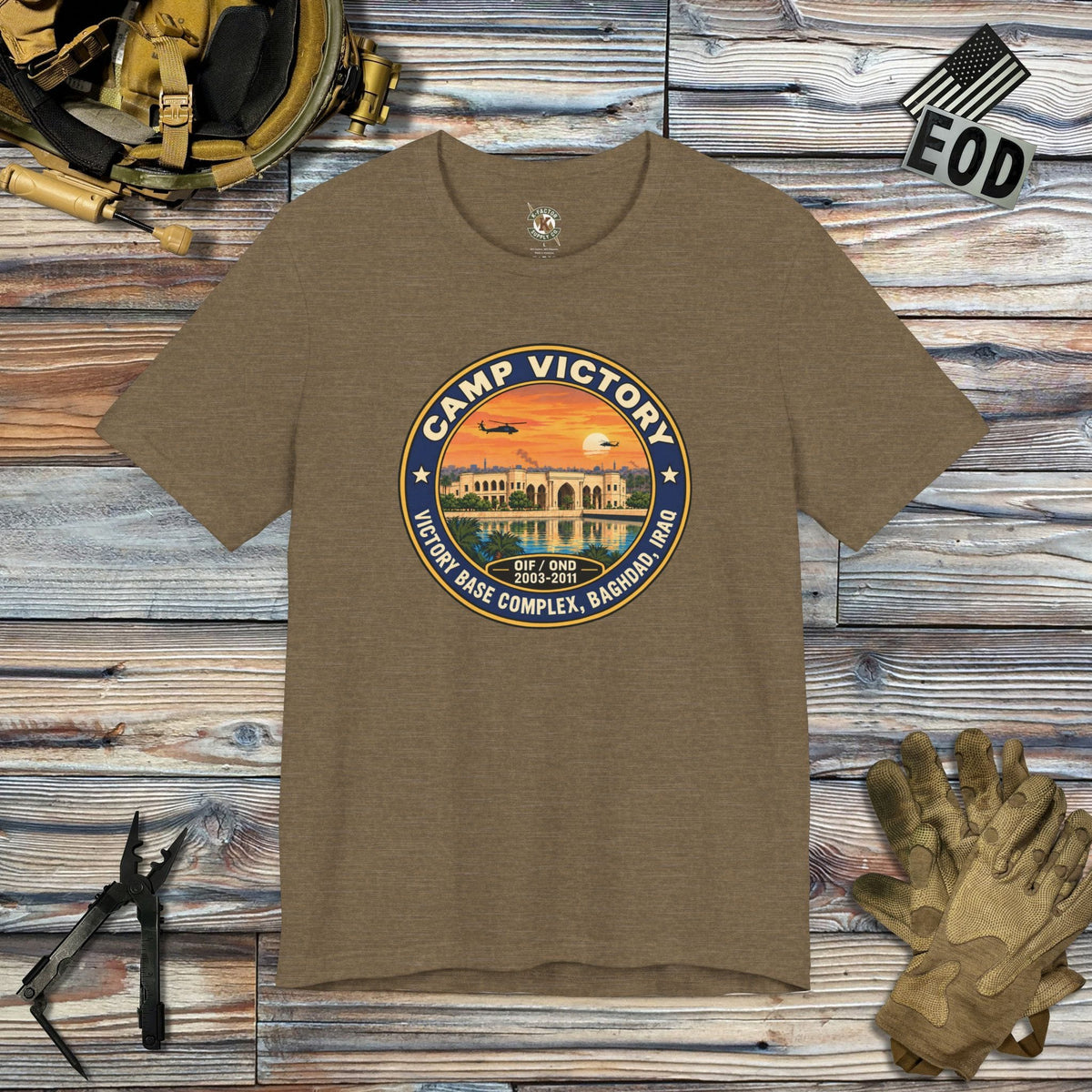 K-Factor Supply Co Camp Victory Icon Mk 1 T-Shirt Heather Olive / S