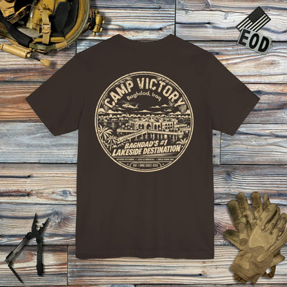 K-Factor Supply Co Camp Victory Lakeside Destination (Back Print) T-Shirt