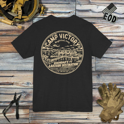 K-Factor Supply Co Camp Victory Lakeside Destination (Back Print) T-Shirt