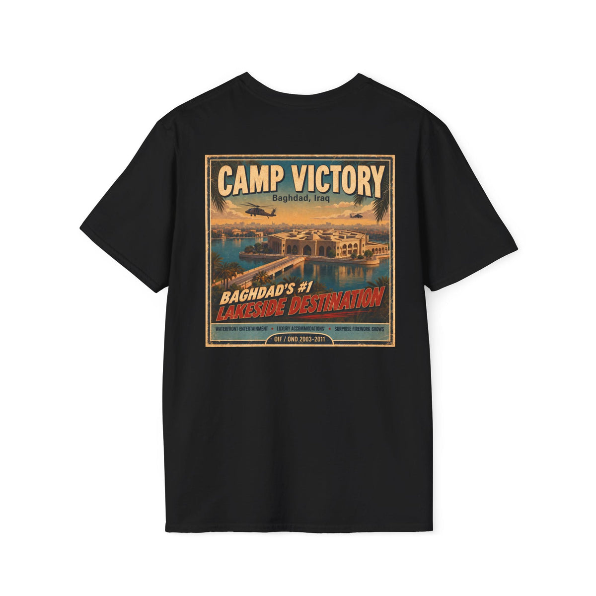 K-Factor Supply Co Camp Victory Travel [Back Print] (B+T) T-Shirt 2XL / Black