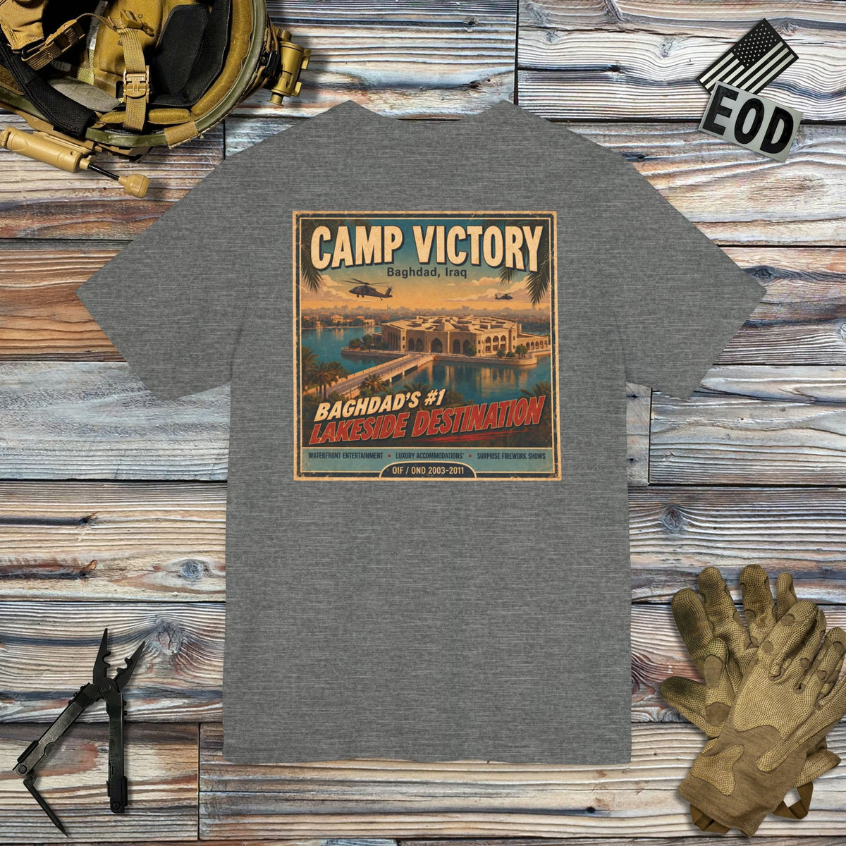 K-Factor Supply Co Camp Victory Travel (Back Print) T-Shirt