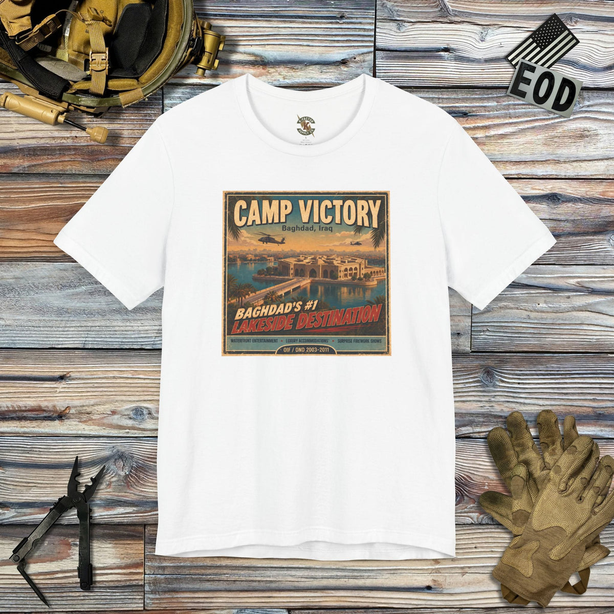 K-Factor Supply Co Camp Victory Travel T-Shirt White / S
