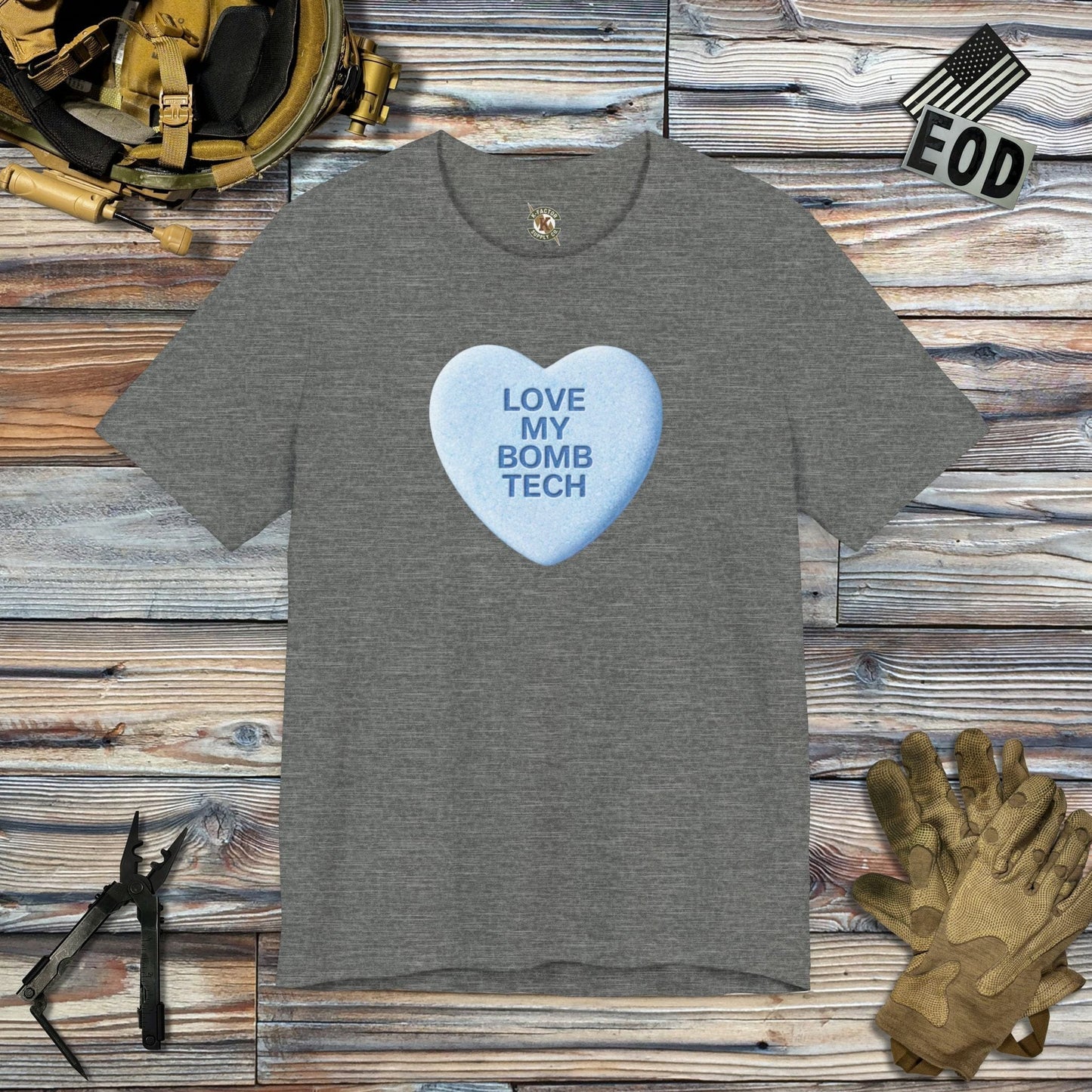 K-Factor Supply Co Candy Heart T-Shirt Deep Heather / S