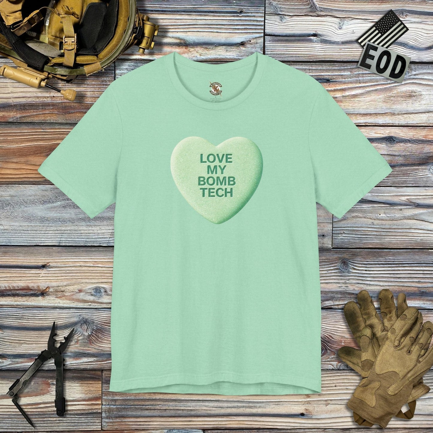 K-Factor Supply Co Candy Heart T-Shirt Heather Mint / S