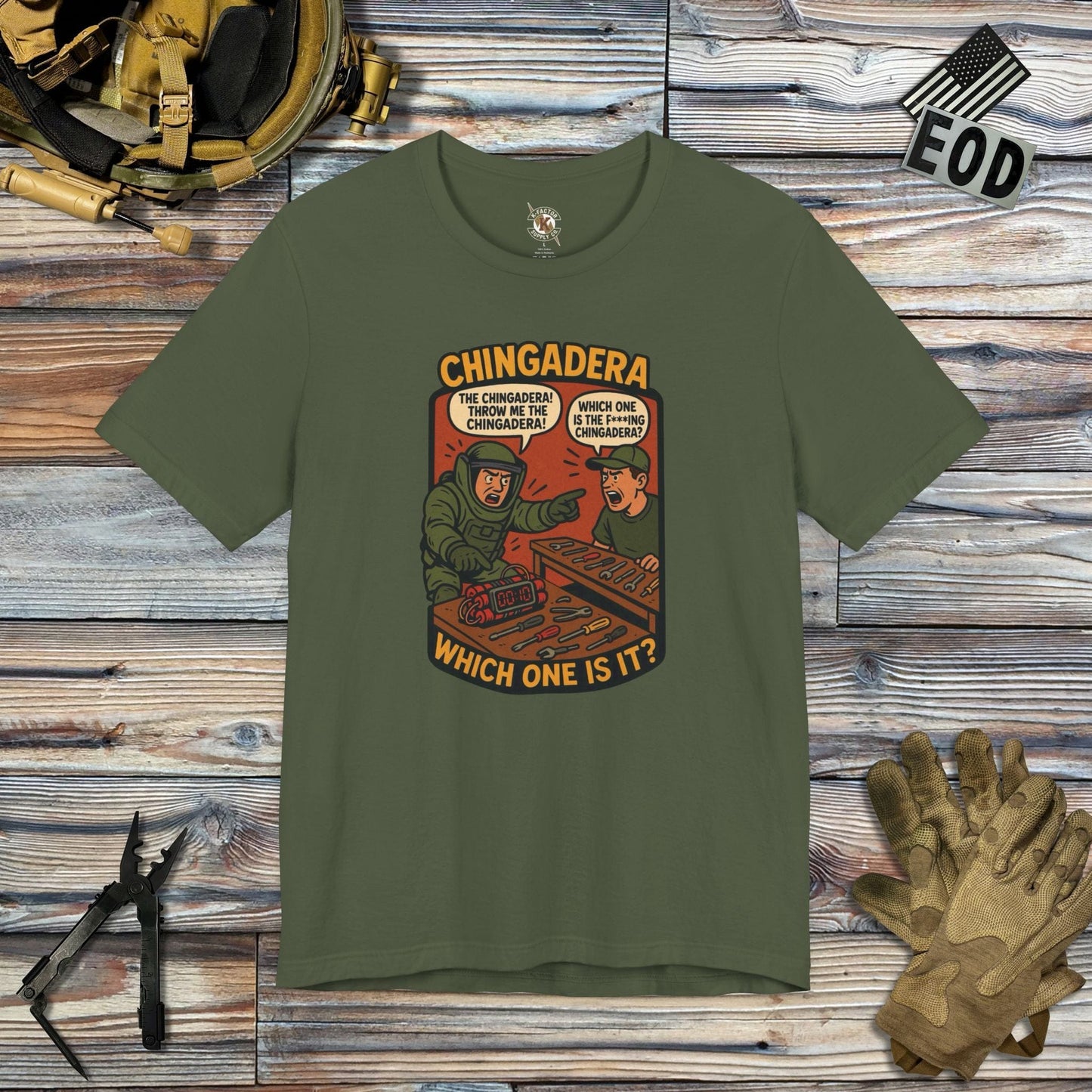 K-Factor Supply Co Chingadera T-Shirt Military Green / S