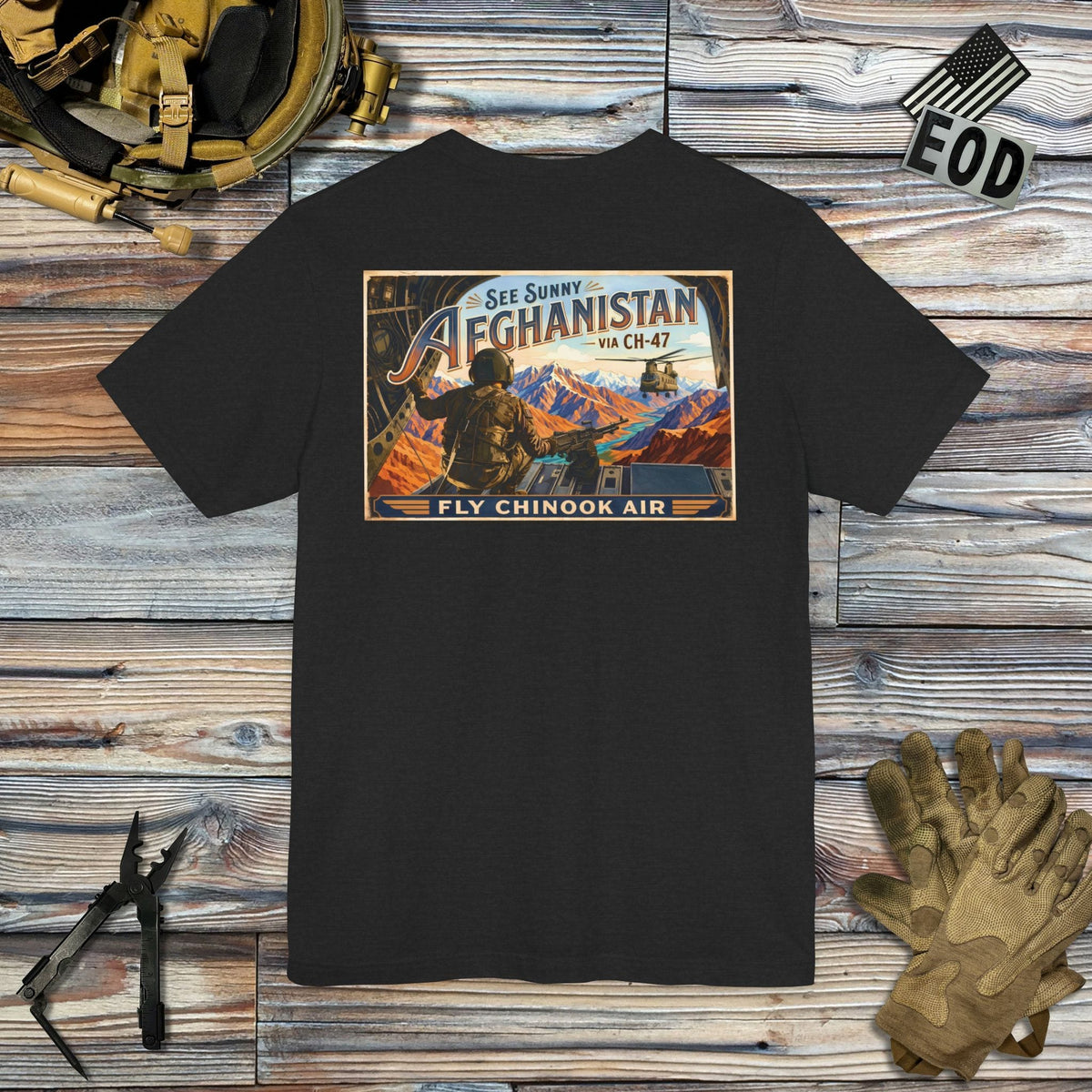 K-Factor Supply Co Chinook Air (Back Print) T-Shirt