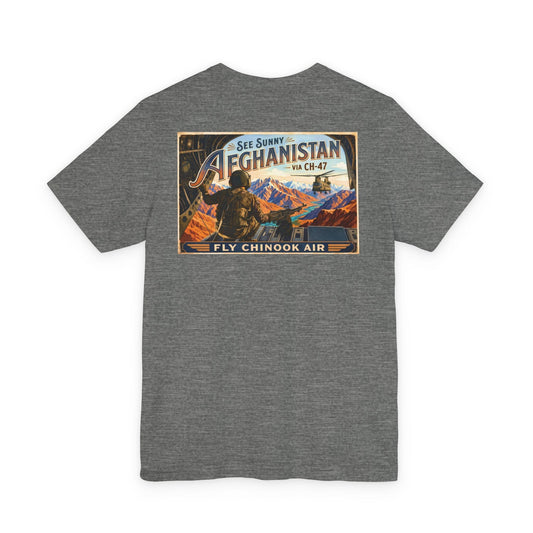 K-Factor Supply Co Chinook Air (Back Print) T-Shirt Deep Heather / M