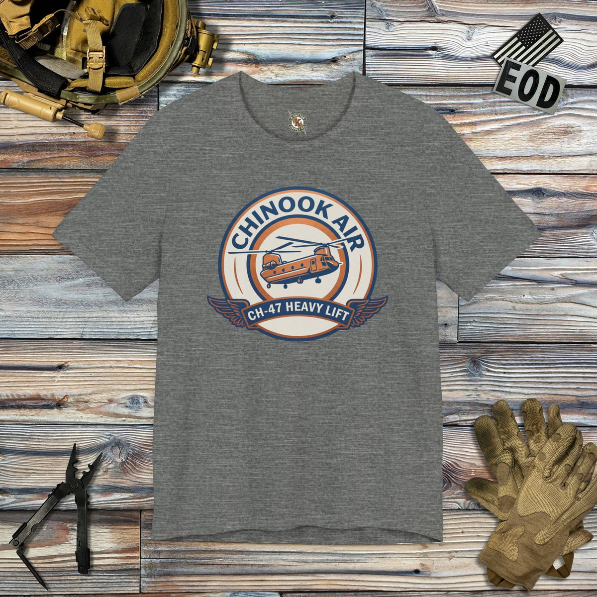 K-Factor Supply Co Chinook Air Icon Mk 2 T-Shirt Deep Heather / M