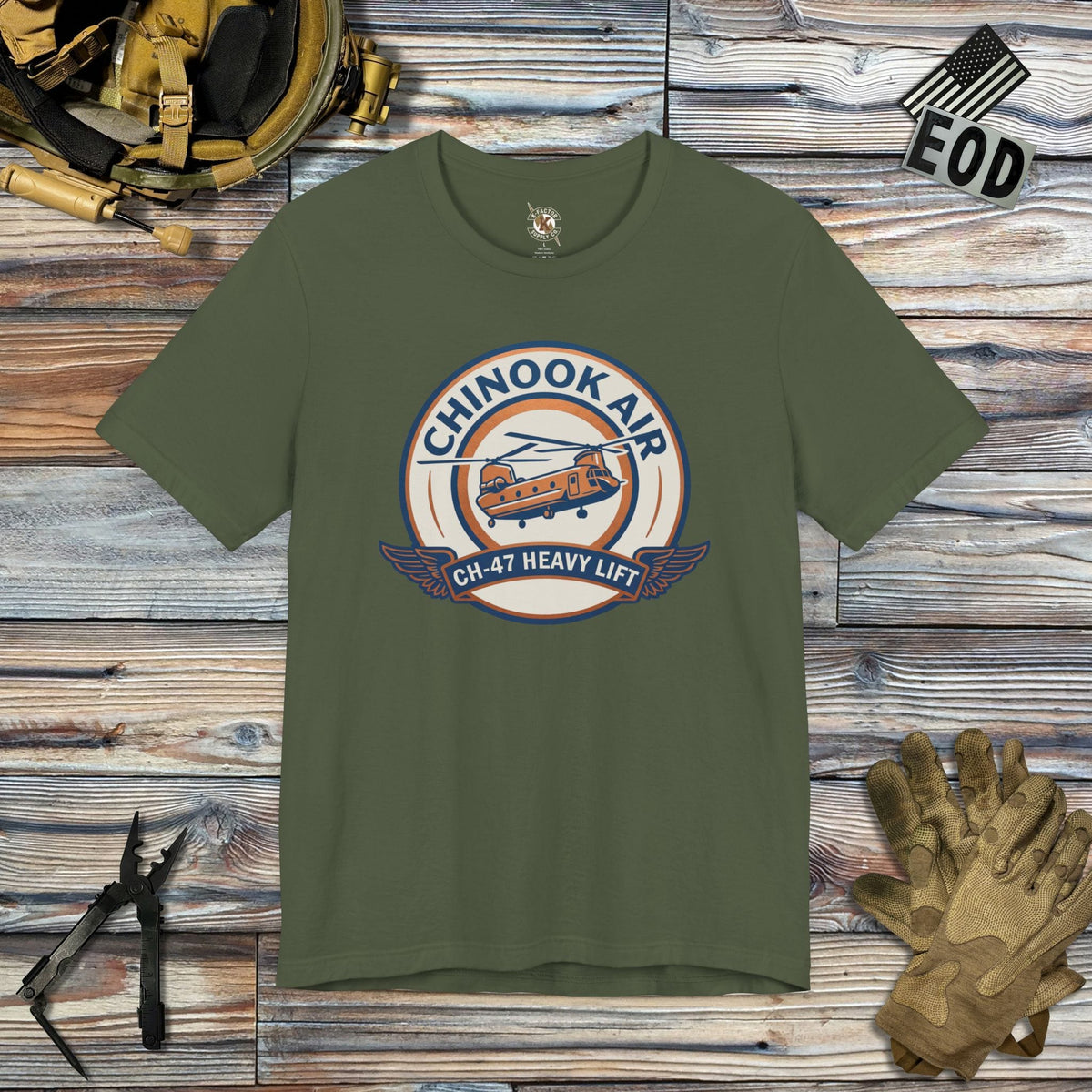 K-Factor Supply Co Chinook Air Icon Mk 2 T-Shirt Military Green / S