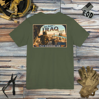 K-Factor Supply Co Chinook Air - Iraq (Back Print) T-Shirt