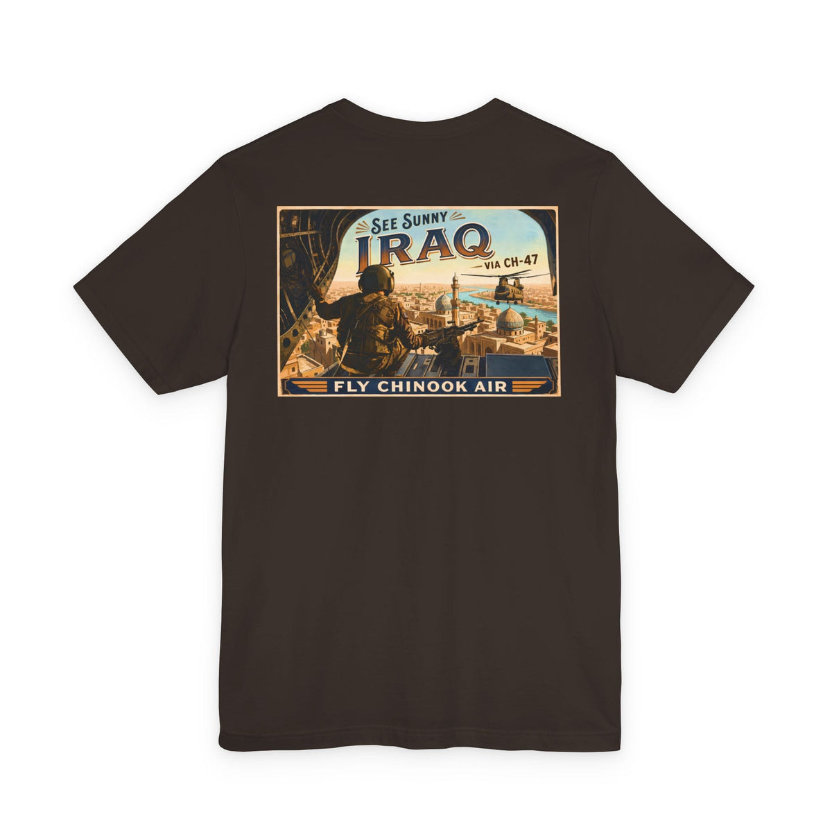 K-Factor Supply Co Chinook Air - Iraq (Back Print) T-Shirt