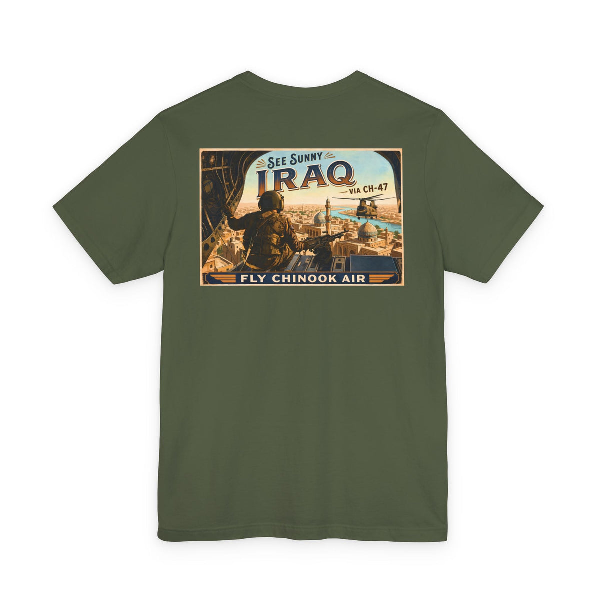 K-Factor Supply Co Chinook Air - Iraq (Back Print) T-Shirt