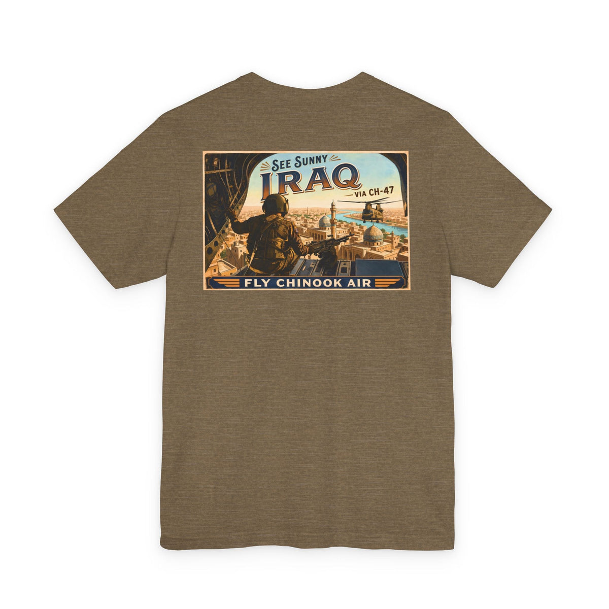 K-Factor Supply Co Chinook Air - Iraq (Back Print) T-Shirt