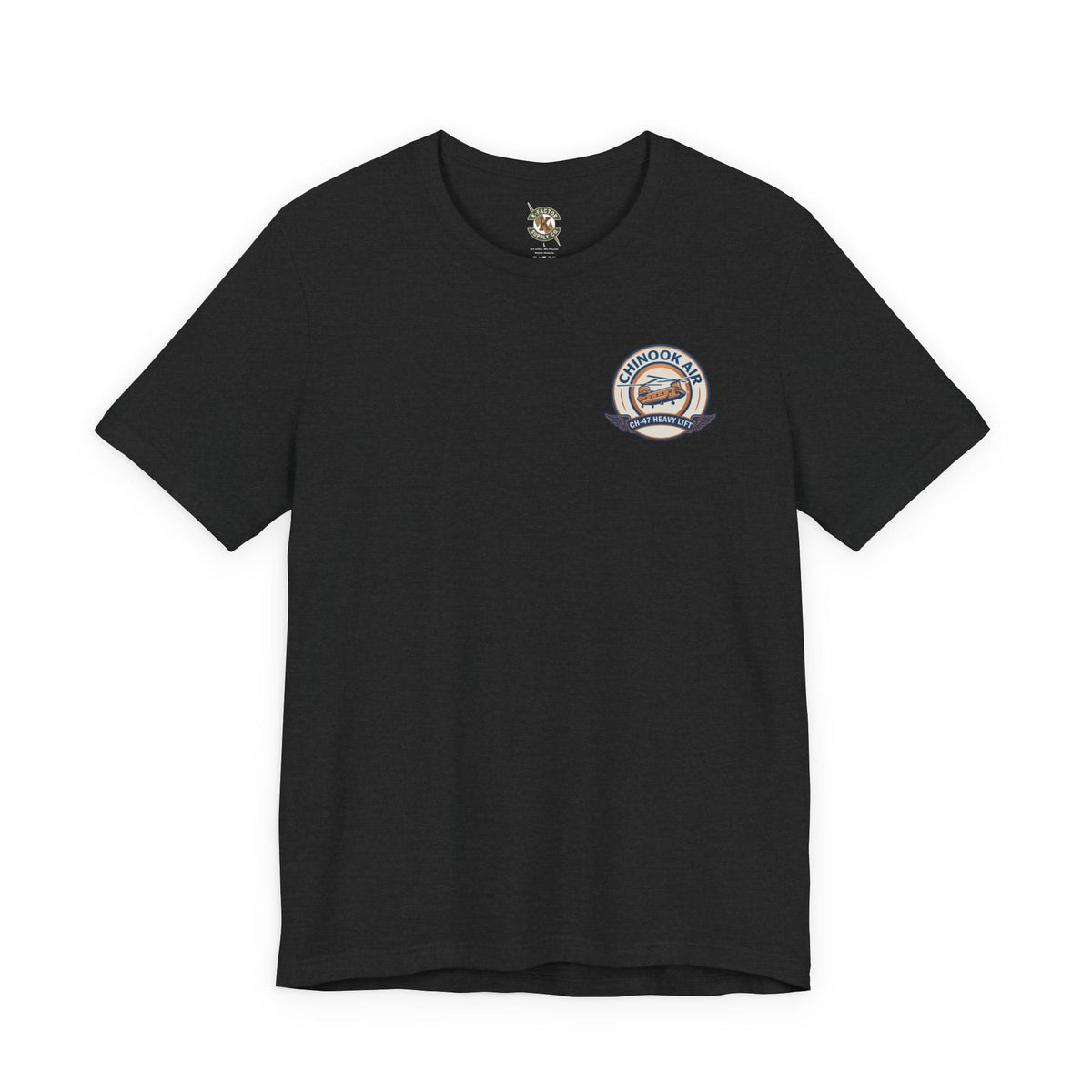 K-Factor Supply Co Chinook Air - Iraq (Back Print) T-Shirt Solid Black Blend / S