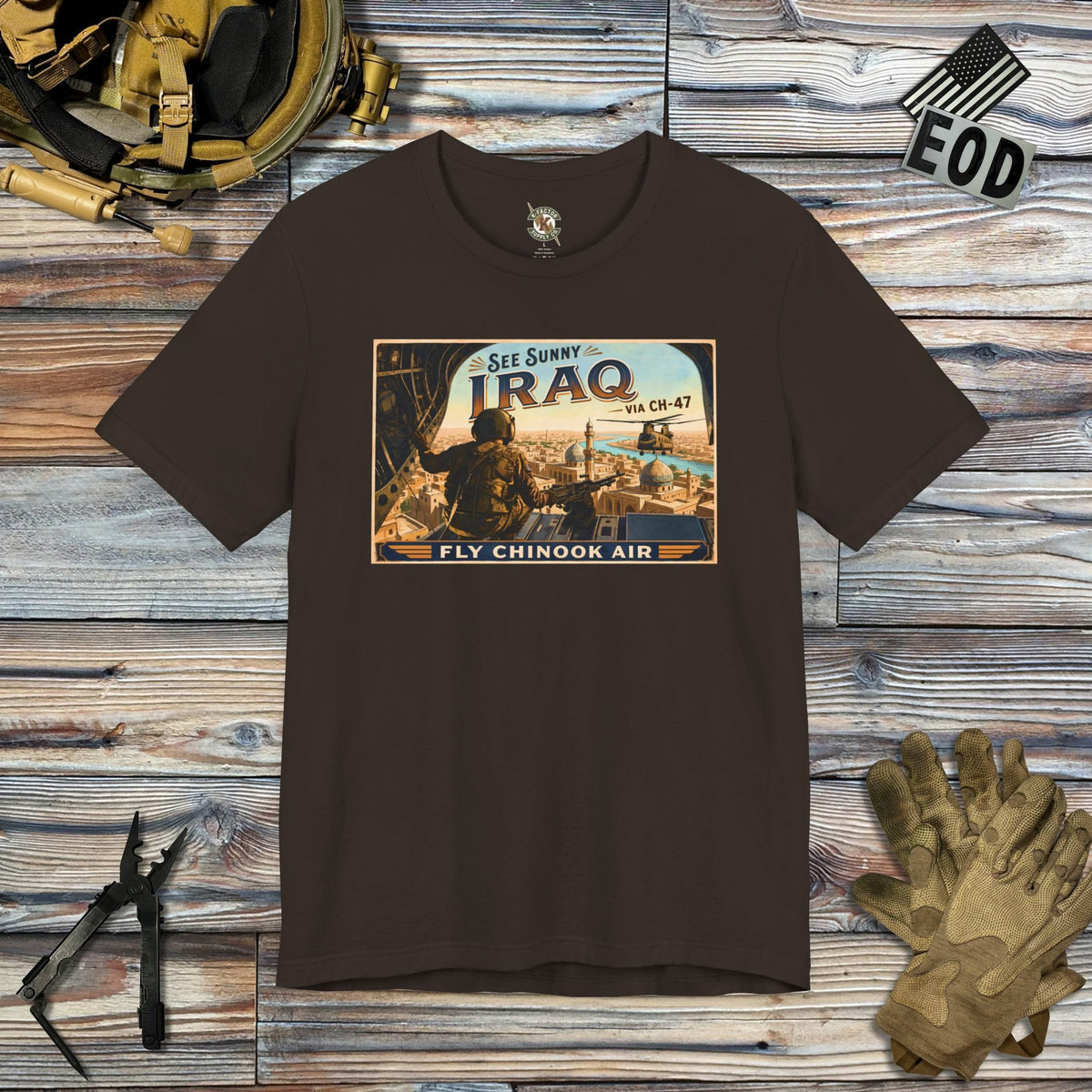 K-Factor Supply Co Chinook Air - Iraq T-Shirt Brown / S