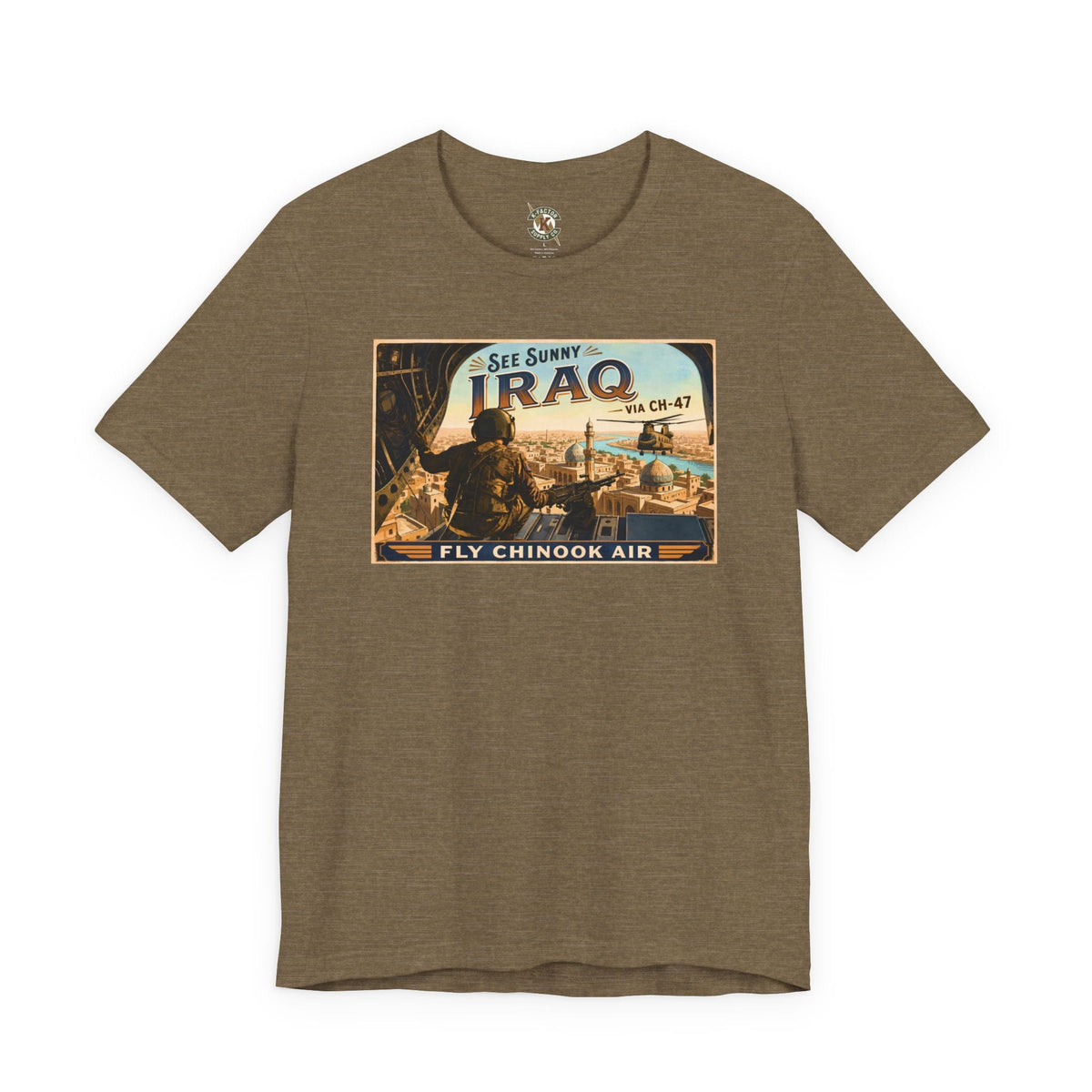 K-Factor Supply Co Chinook Air - Iraq T-Shirt Heather Olive / S