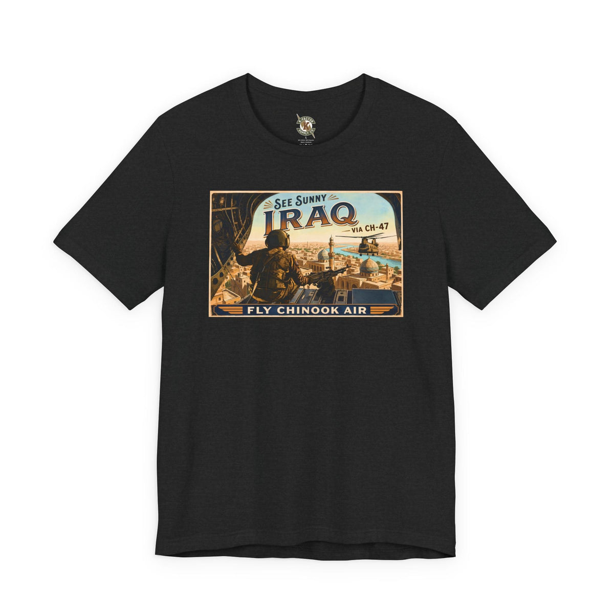K-Factor Supply Co Chinook Air - Iraq T-Shirt Solid Black Blend / S
