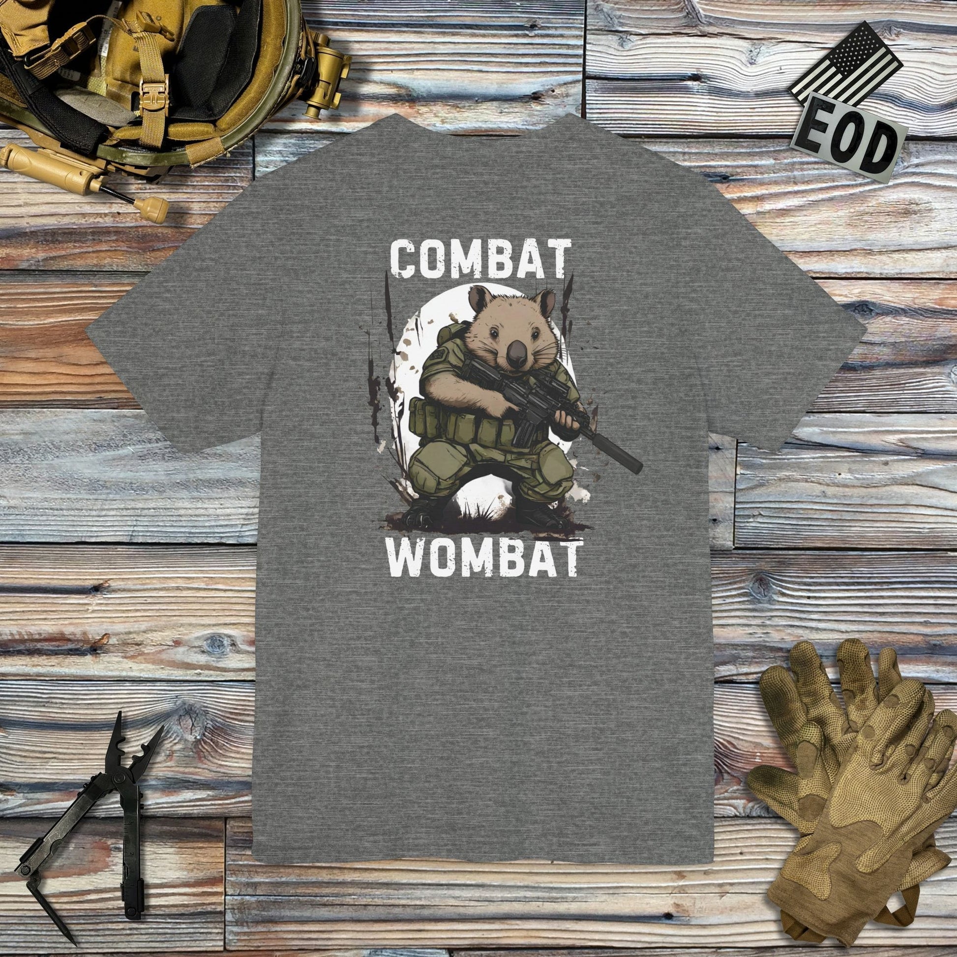 K-Factor Supply Co Combat Wombat (Back Print) T-Shirt Deep Heather / M