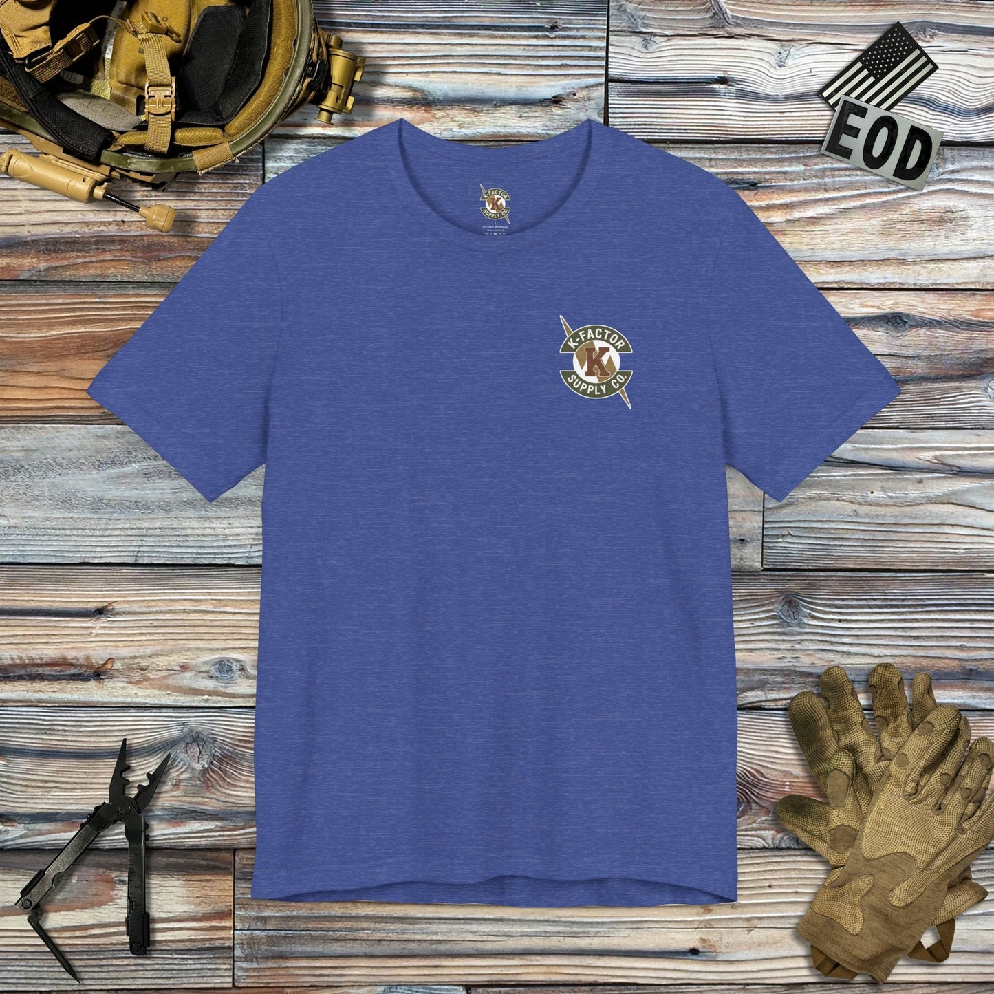 K-Factor Supply Co Combat Wombat (Back Print) T-Shirt Heather True Royal / S