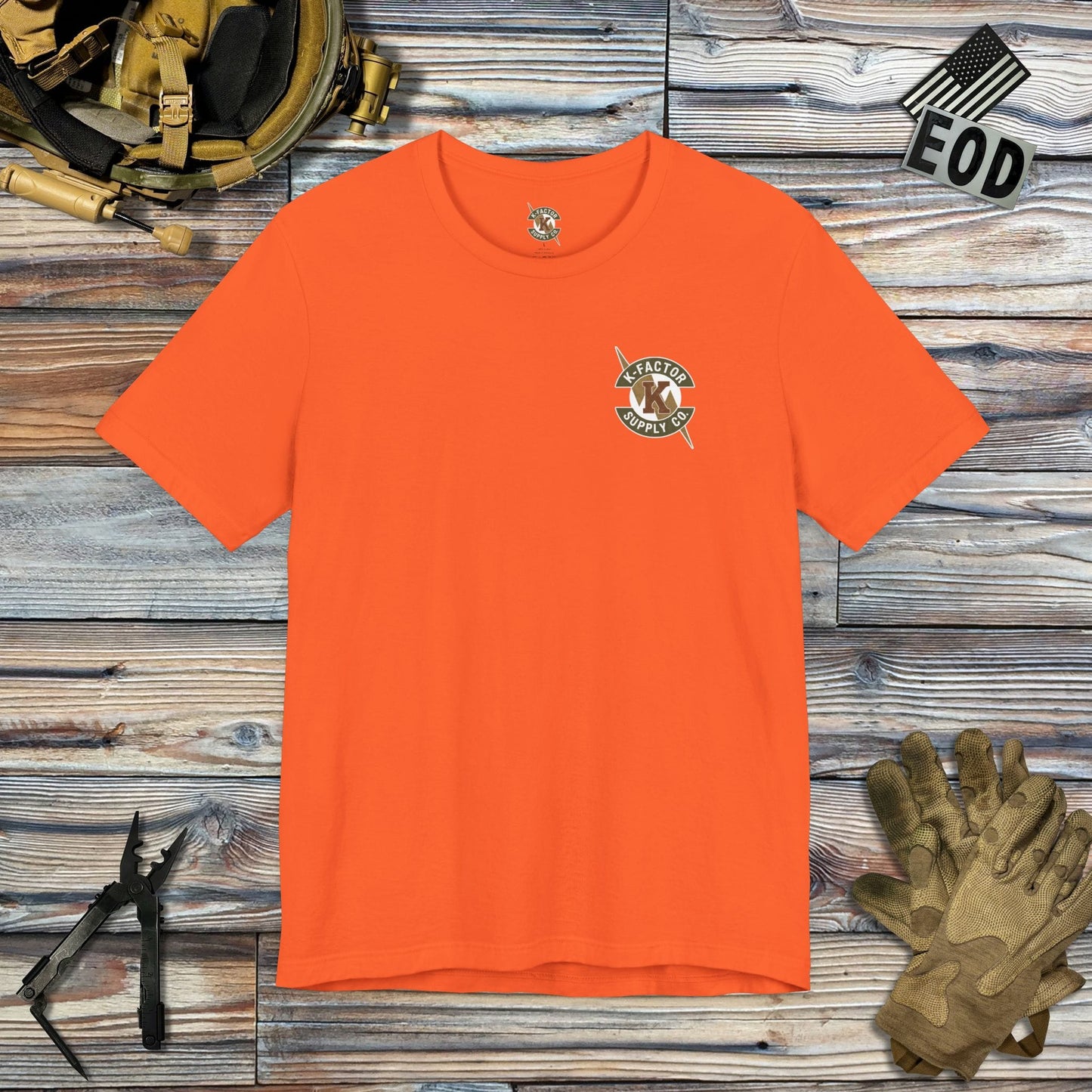 K-Factor Supply Co Combat Wombat (Back Print) T-Shirt Orange / S