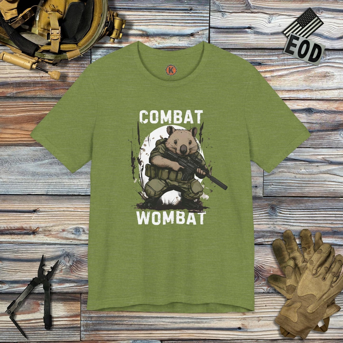 K-Factor Supply Co Combat Wombat T-Shirt Heather Green / S