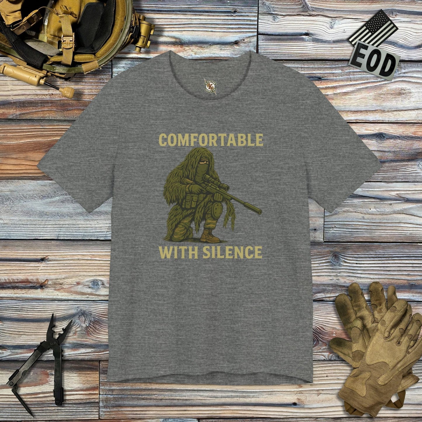 K-Factor Supply Co Comfortable with Silence T-Shirt Deep Heather / S