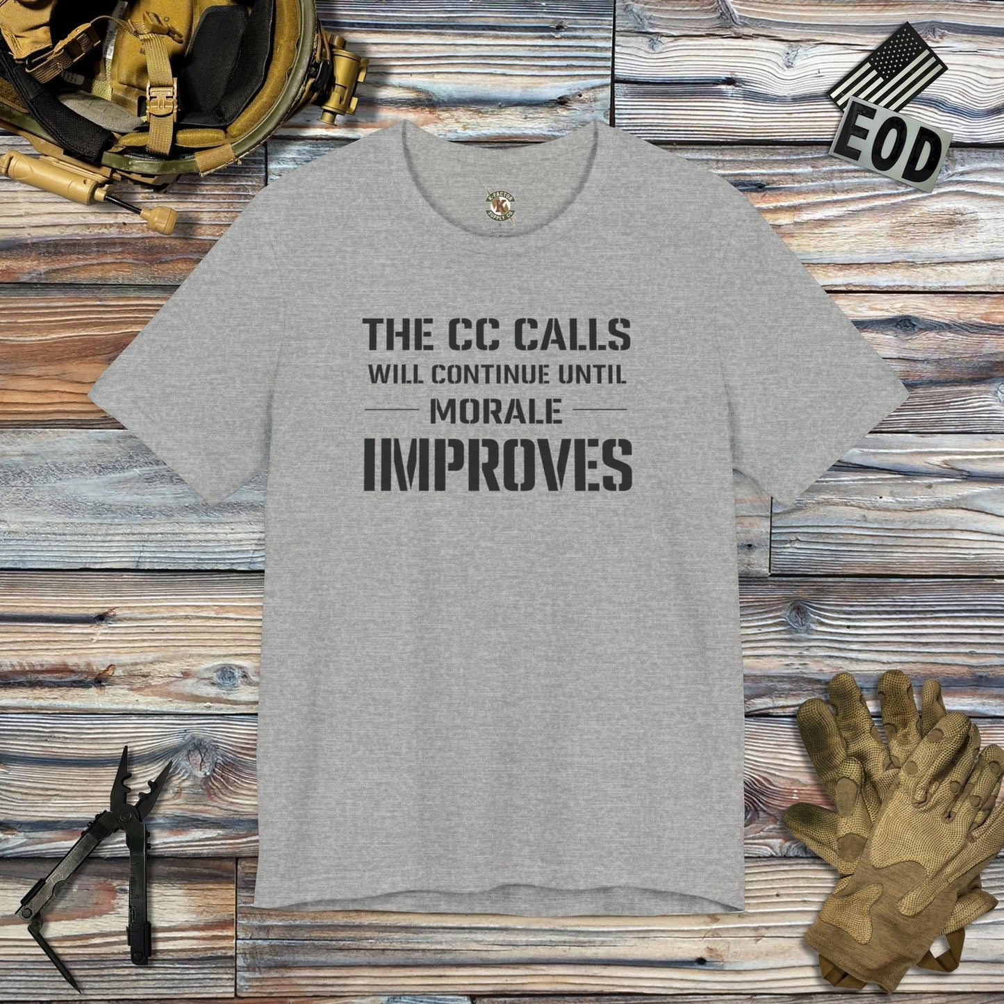 K-Factor Supply Co Commander's Call Morale T-Shirt Athletic Heather / S