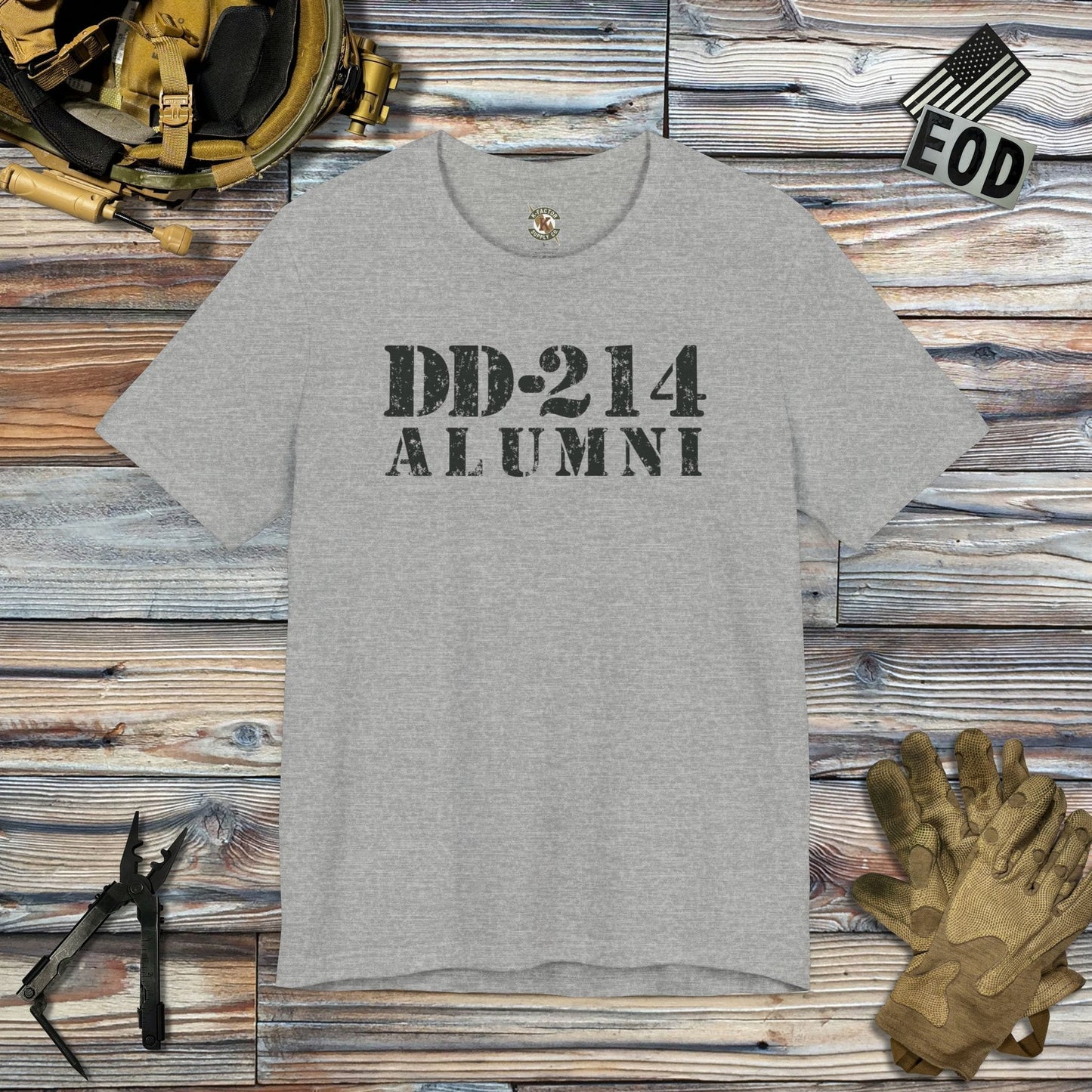 K-Factor Supply Co DD-214 Alumni Mk 2 T-Shirt Athletic Heather / S