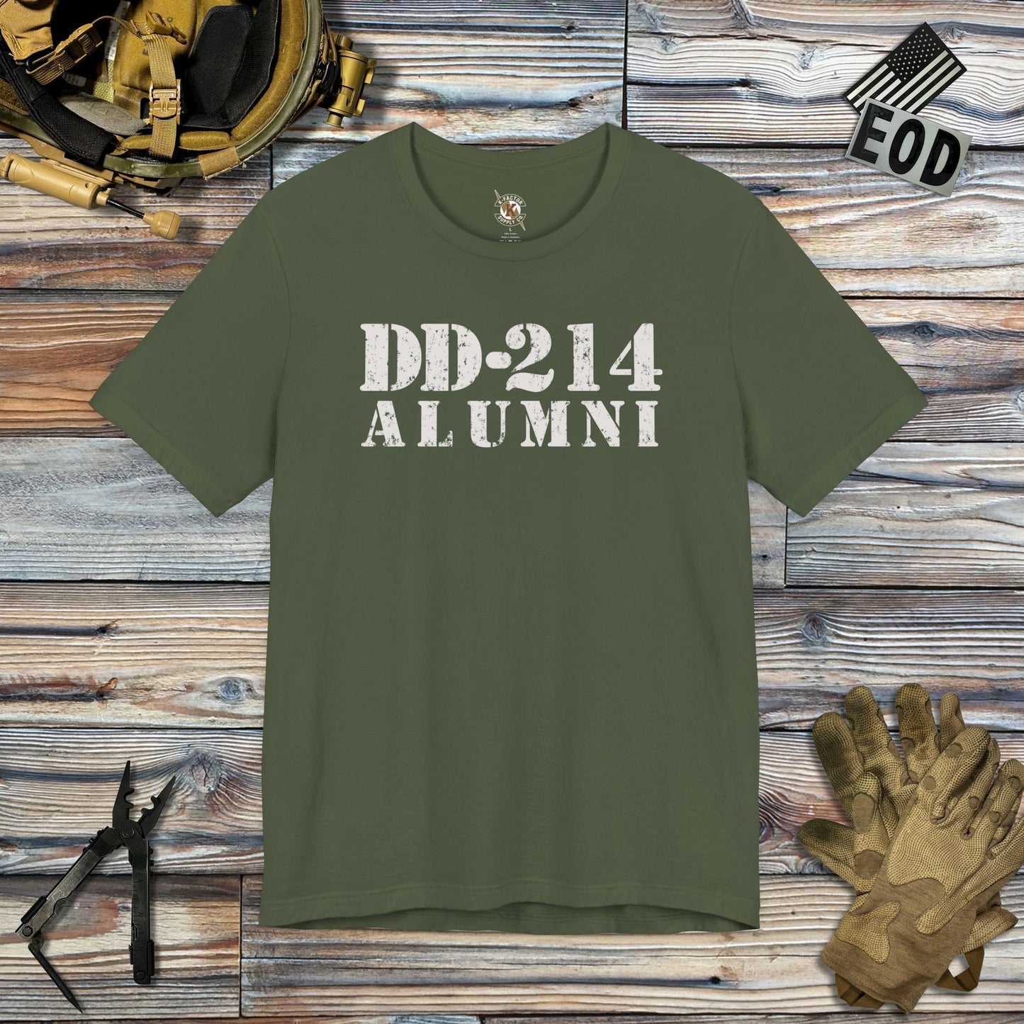 K-Factor Supply Co DD-214 Alumni Mk 2 T-Shirt Military Green / S