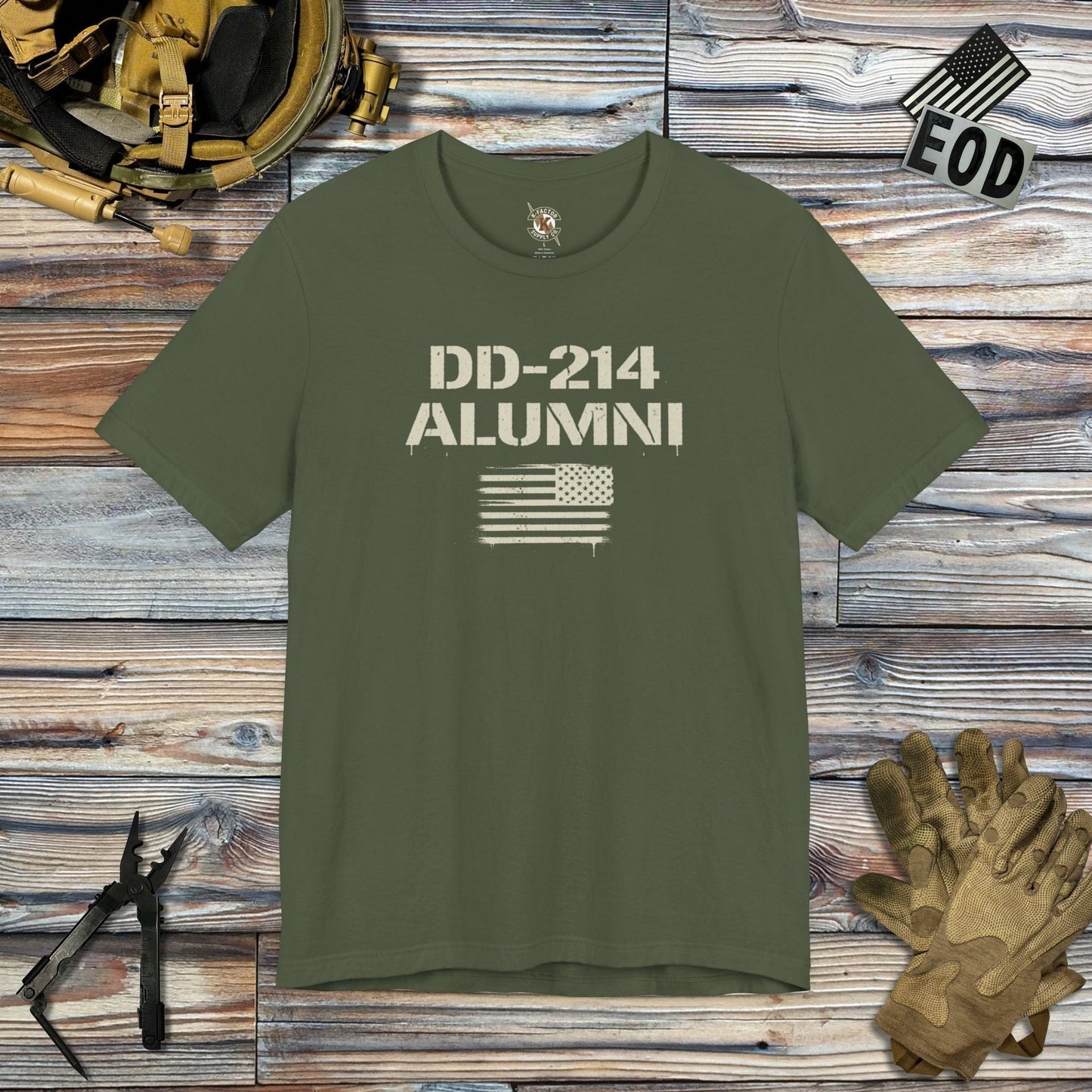 K-Factor Supply Co DD-214 Alumni T-Shirt Military Green / S