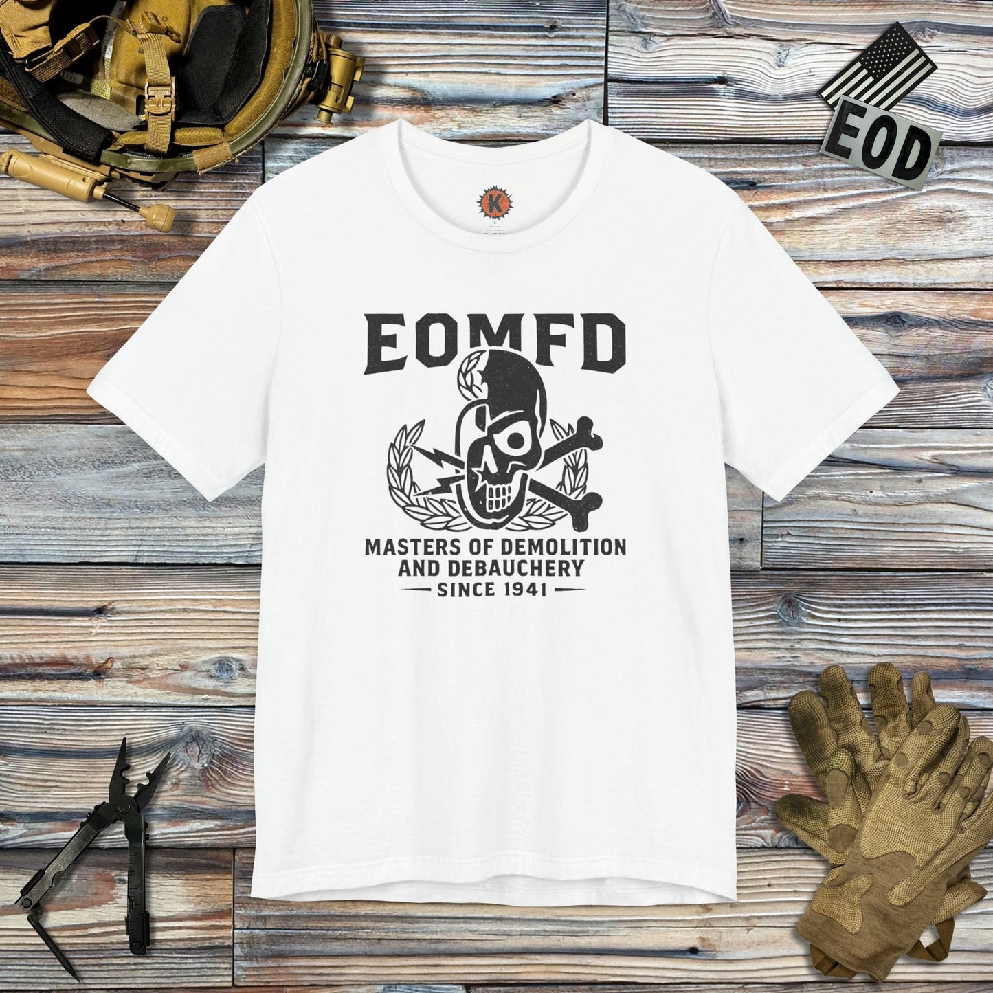 K-Factor Supply Co Demolition and Debauchery Mk 1 T-Shirt White / S