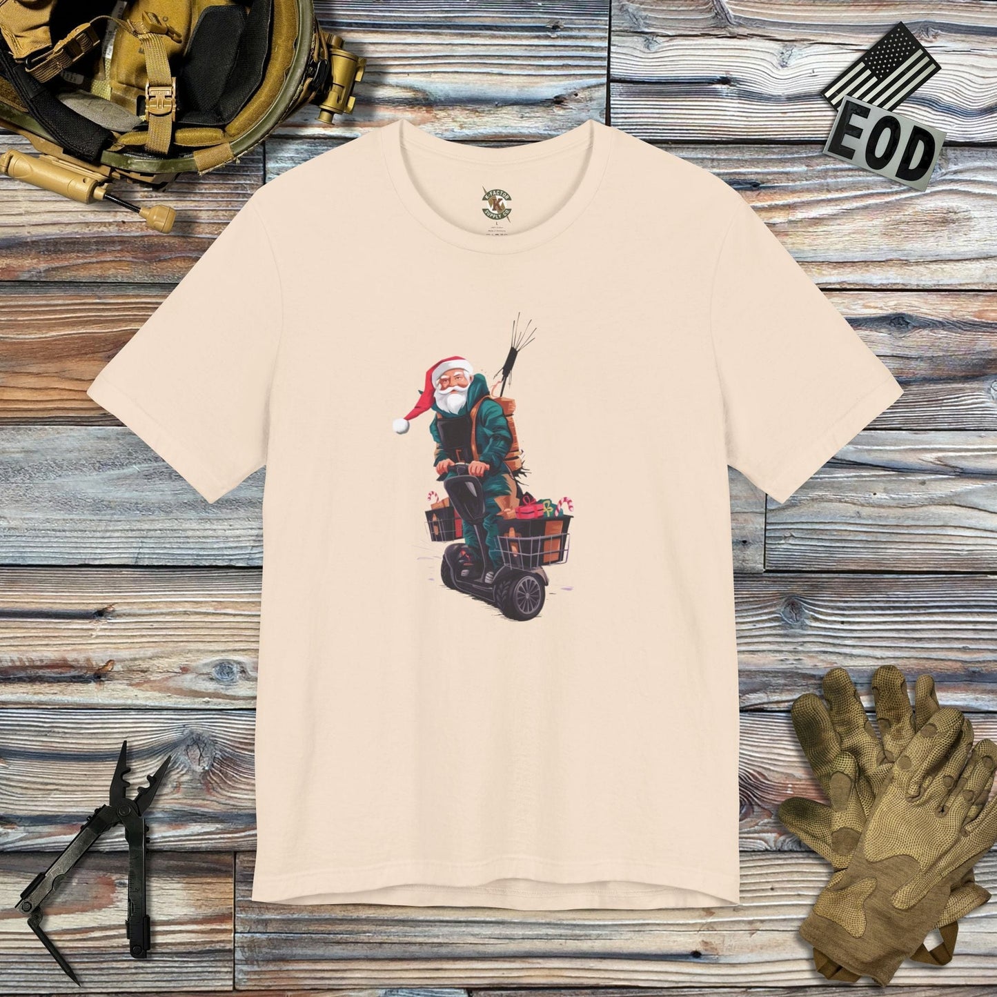K-Factor Supply Co Downrange Santa T-Shirt Soft Cream / S