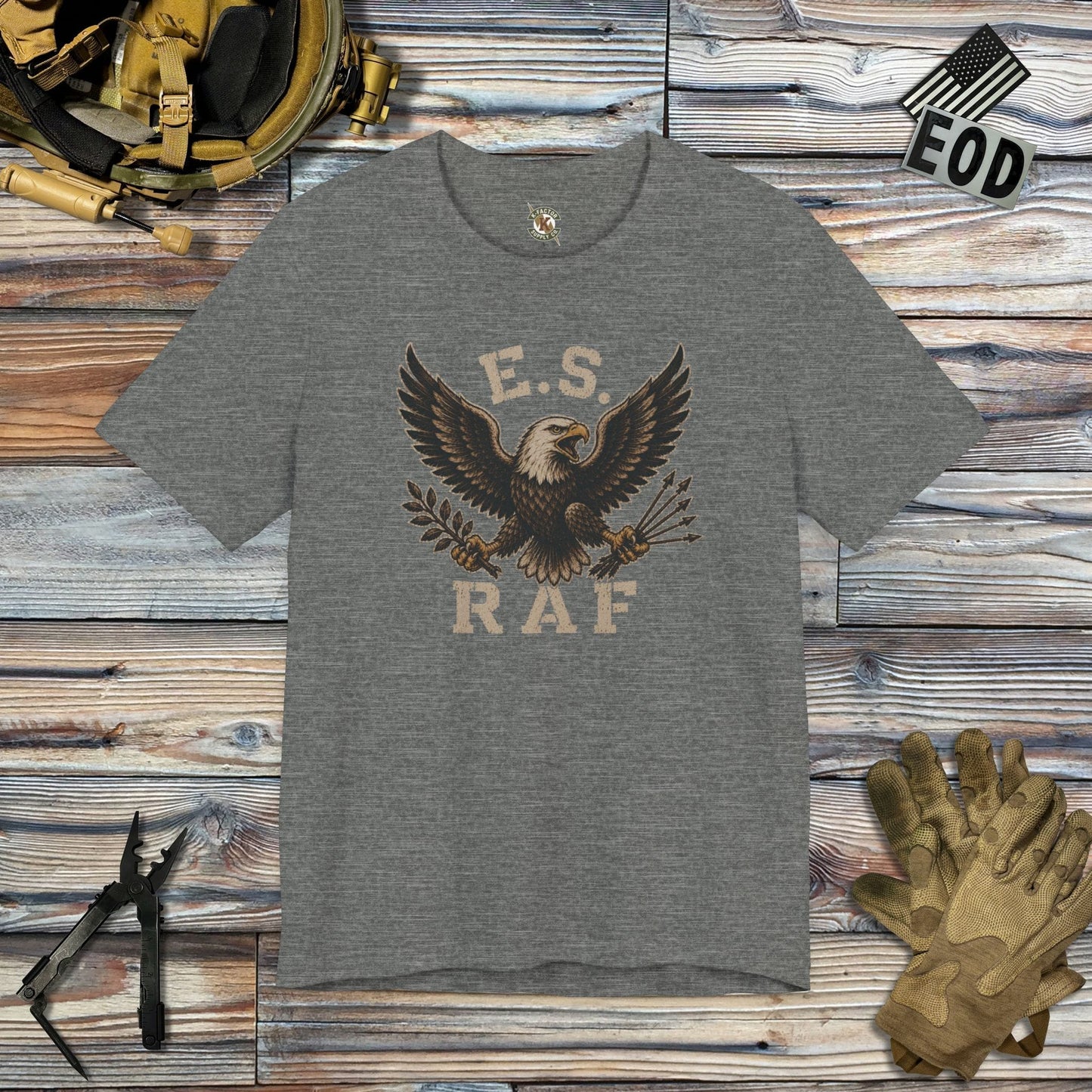 K-Factor Supply Co Eagle Squadron Mk 2 - RAF T-Shirt Deep Heather / S
