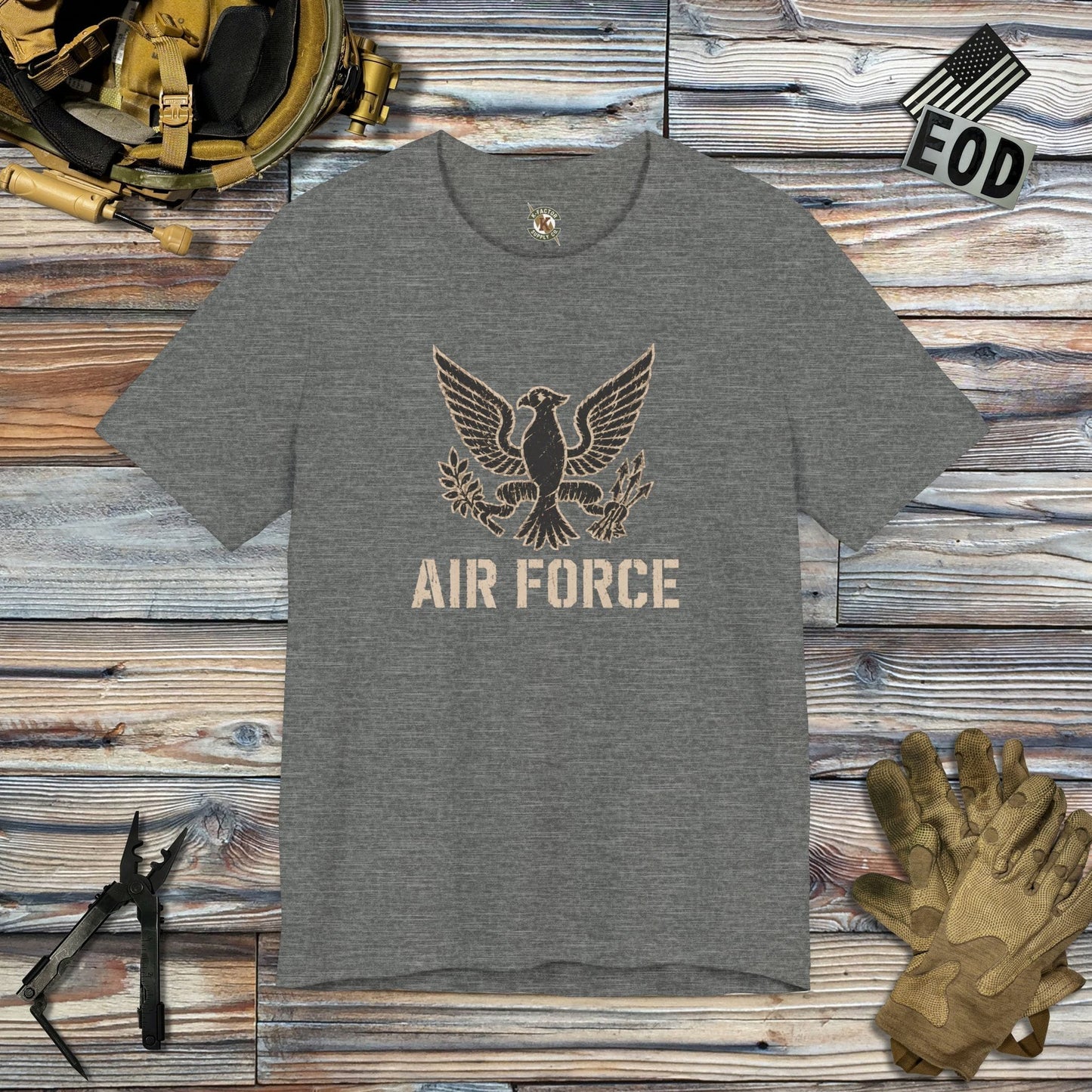 K-Factor Supply Co Eagle Squadron - USAF T-Shirt Deep Heather / S