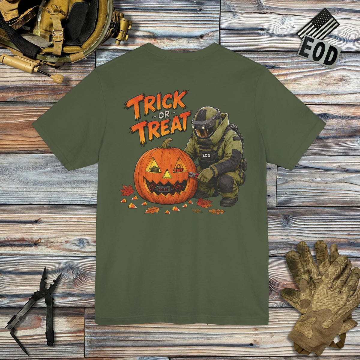 K-Factor Supply Co EOD Trick-or-Treat (Back Print) T-Shirt