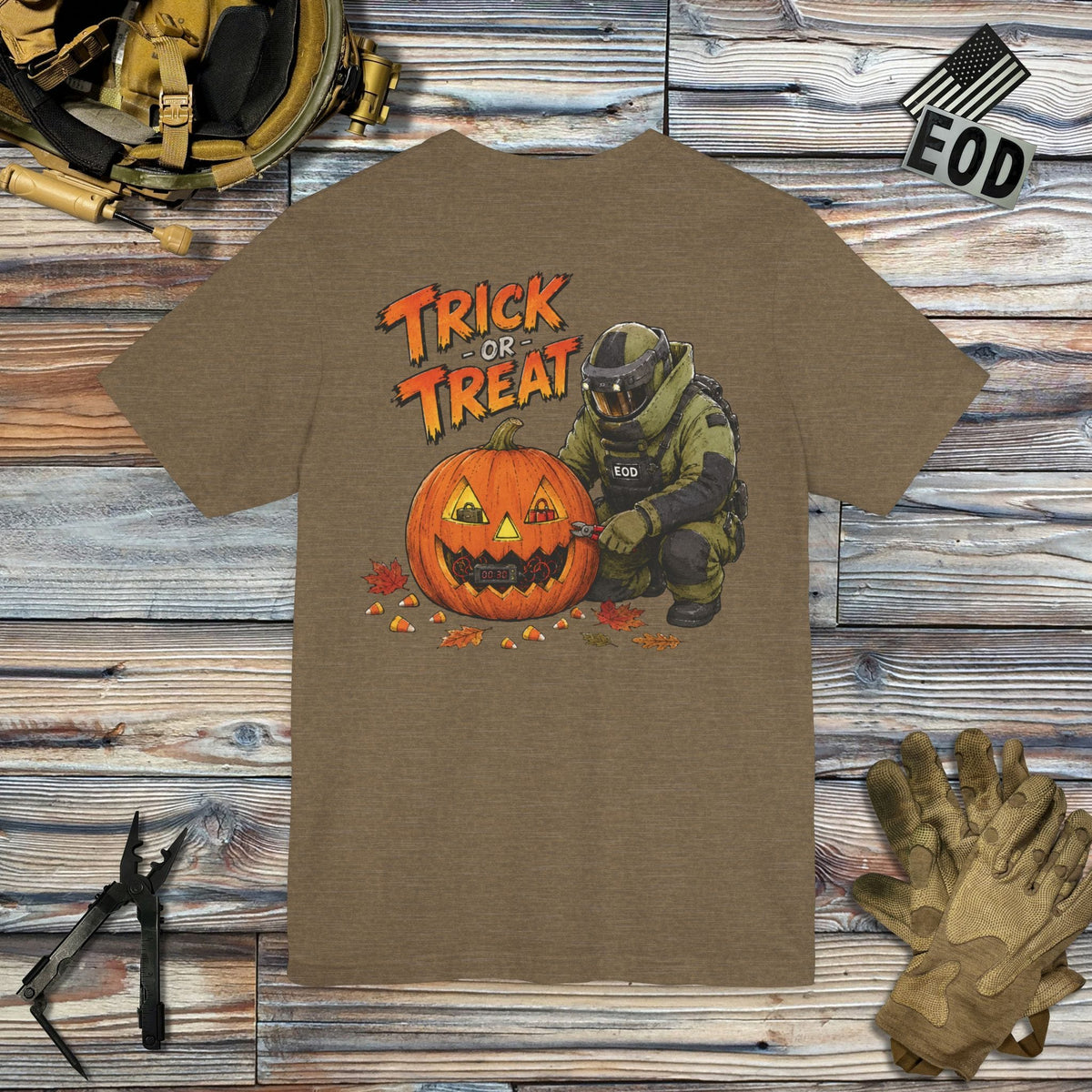 K-Factor Supply Co EOD Trick-or-Treat (Back Print) T-Shirt