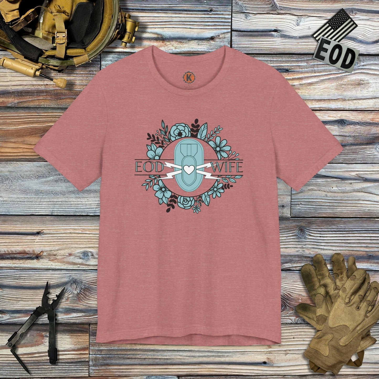 K-Factor Supply Co EOD Wife (Mk 1 Mod 0) T-Shirt Heather Mauve / S