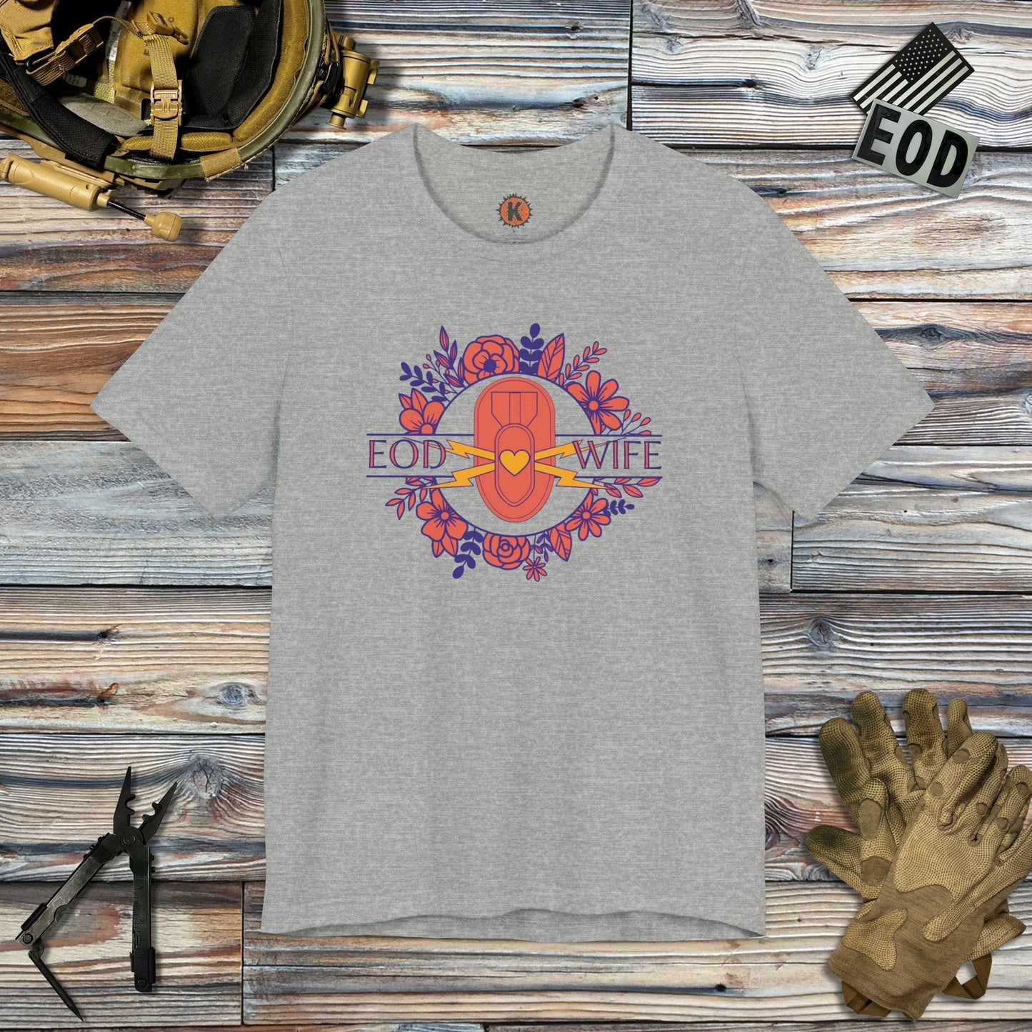 K-Factor Supply Co EOD Wife (Mk 1 Mod 1) T-Shirt Athletic Heather / S