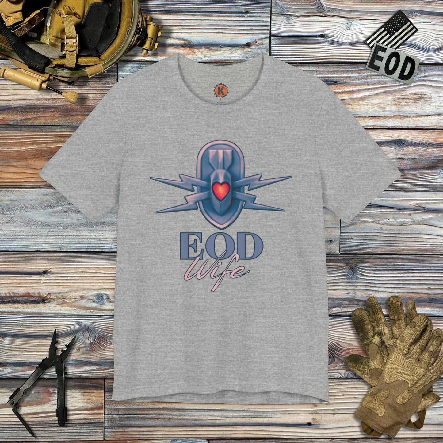 K-Factor Supply Co EOD Wife (Mk 2 Mod 0) T-Shirt Athletic Heather / S