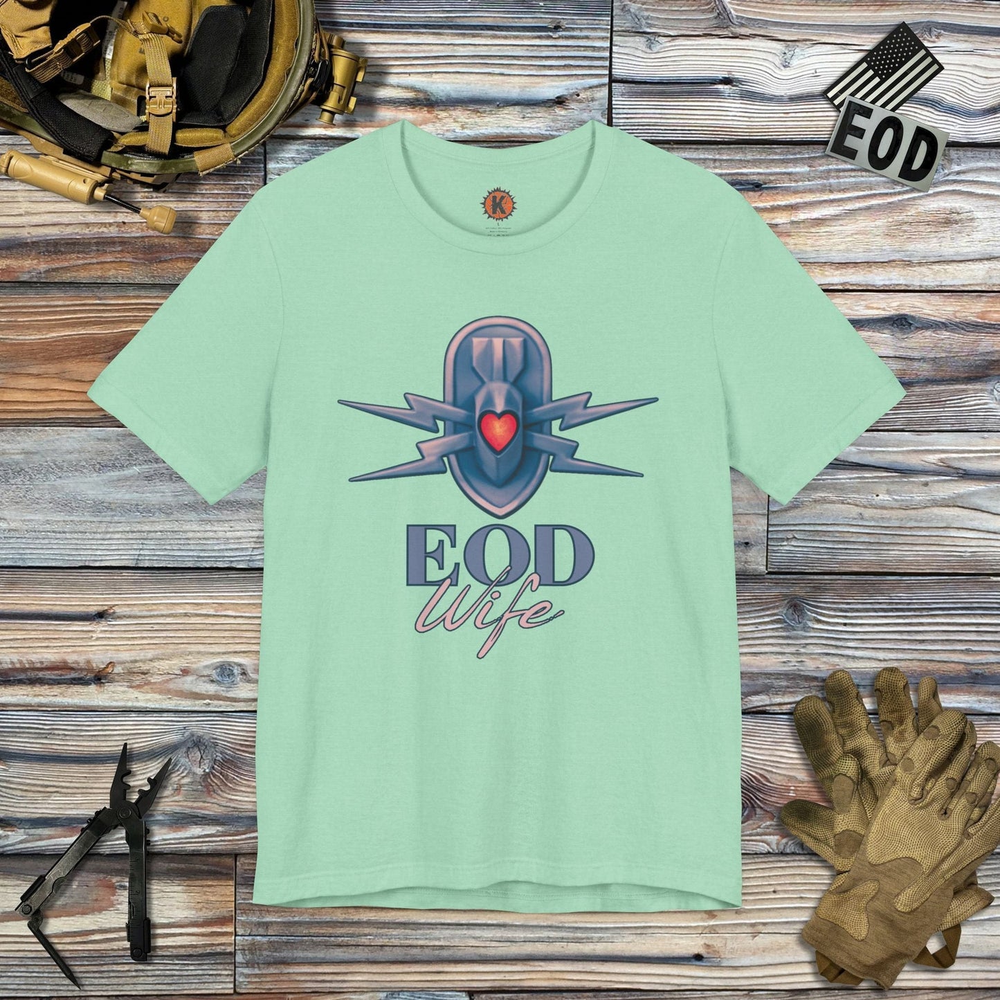 K-Factor Supply Co EOD Wife (Mk 2 Mod 0) T-Shirt Heather Mint / S