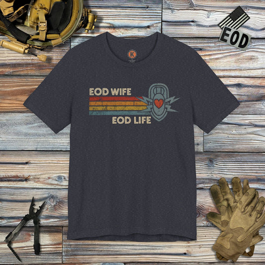 K-Factor Supply Co EOD Wife Retro T-Shirt Heather Navy / S