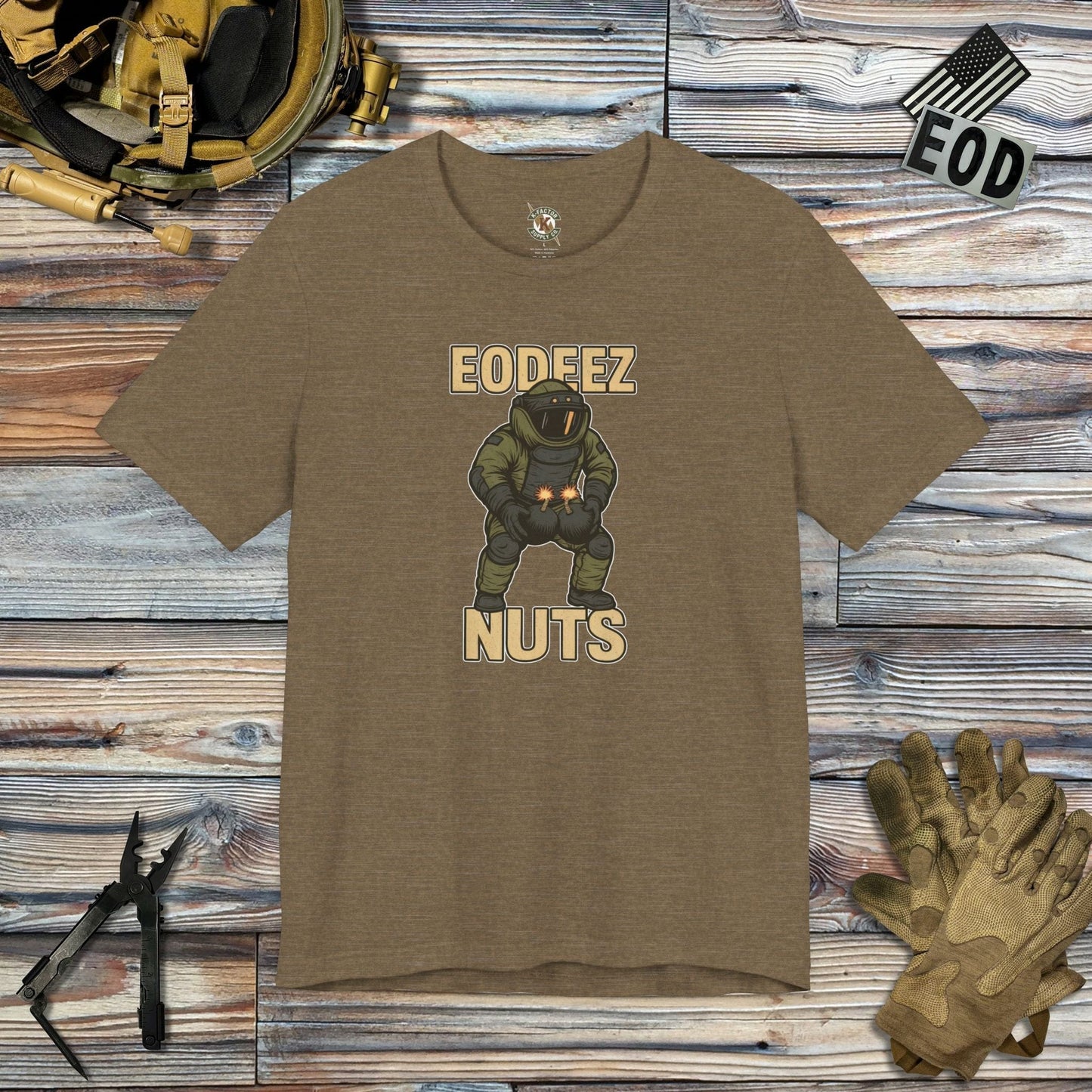 K-Factor Supply Co EODeez Nuts T-Shirt Heather Olive / S
