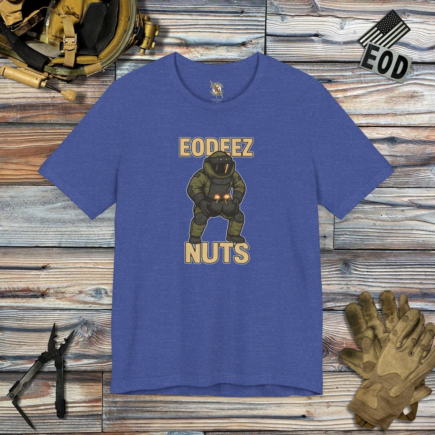K-Factor Supply Co EODeez Nuts T-Shirt Heather True Royal / S