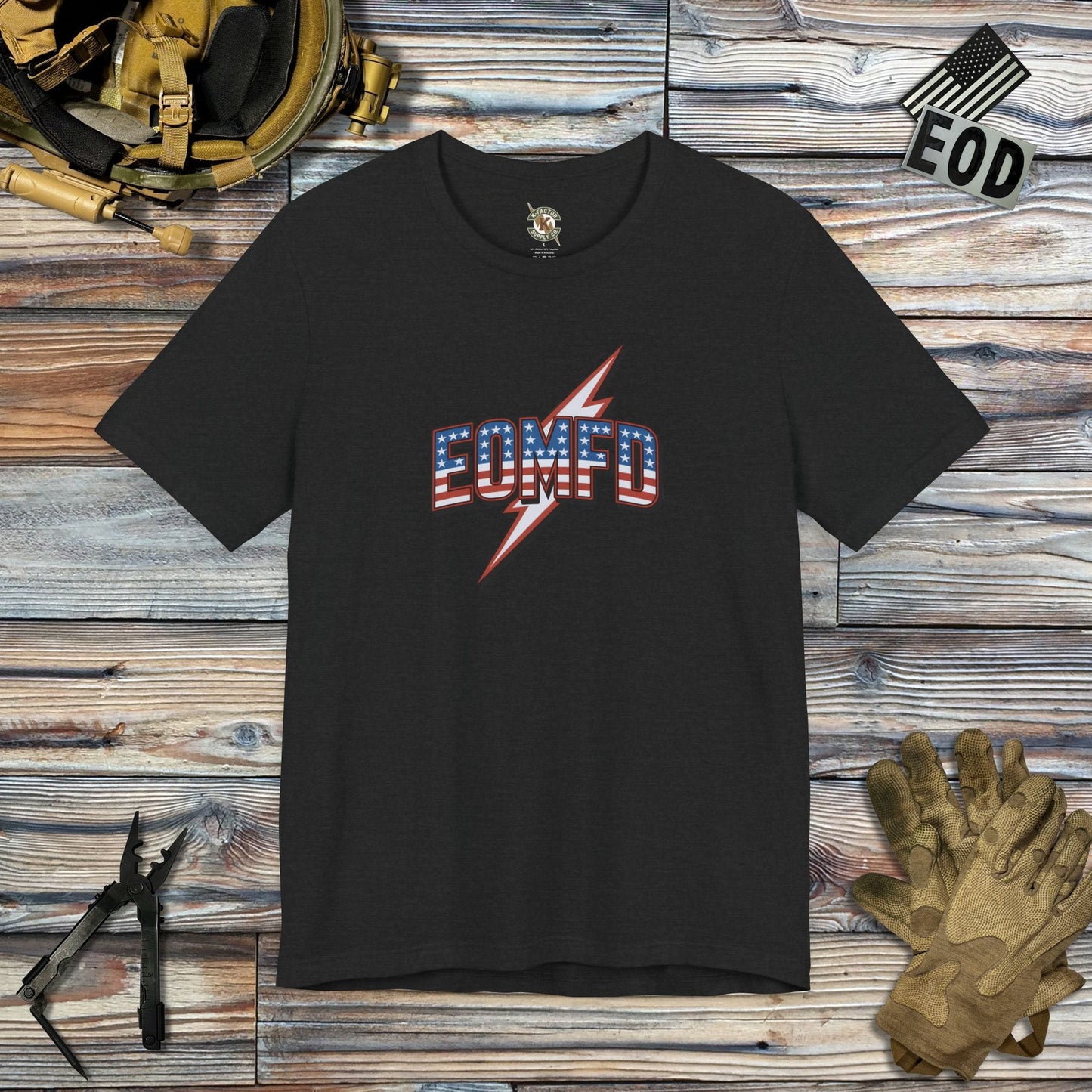 K-Factor Supply Co EOMFD Freedom Bolt T-Shirt Solid Black Blend / S
